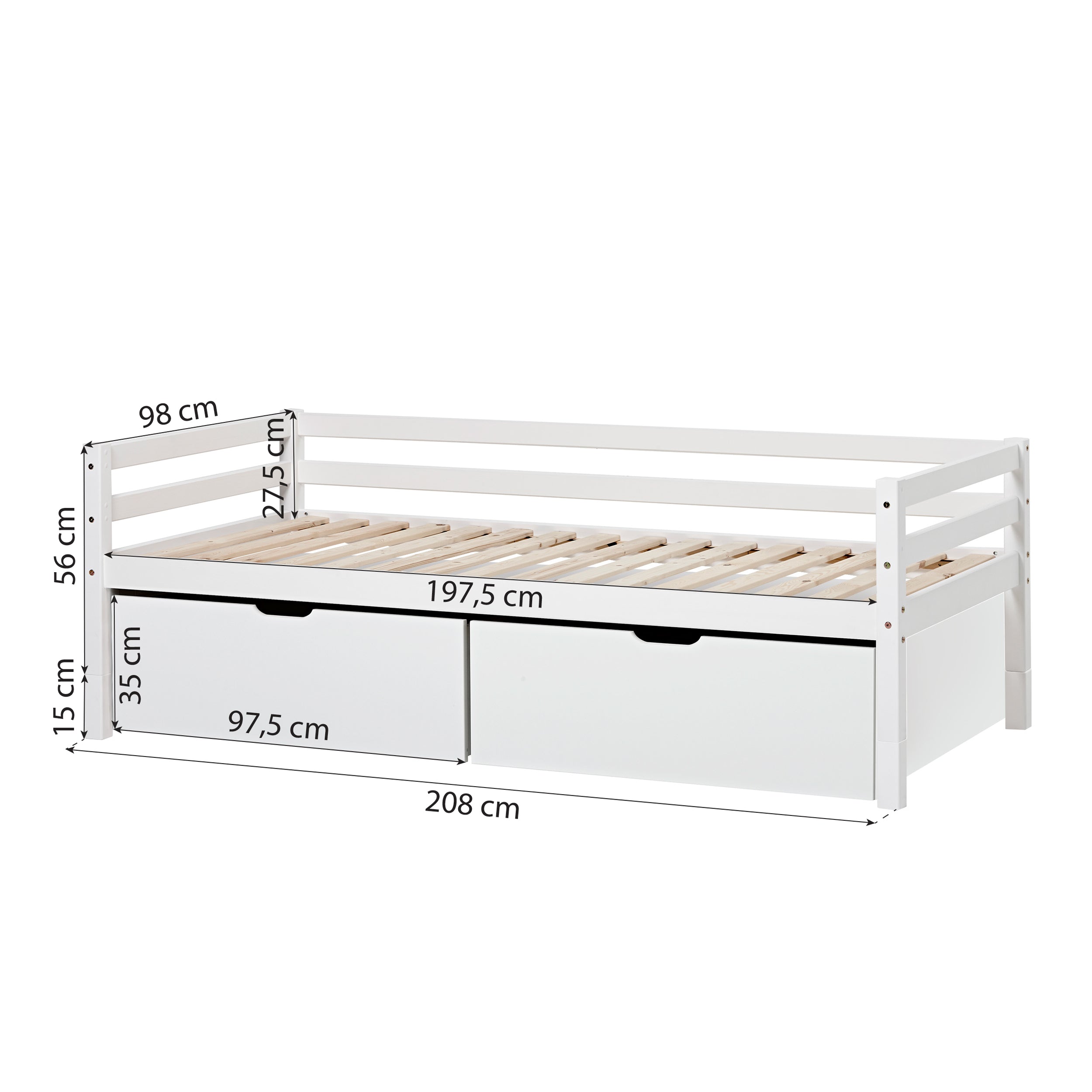 Hoppekids ECO Dream Daybed 90x200 med Plus Size Skuffer
