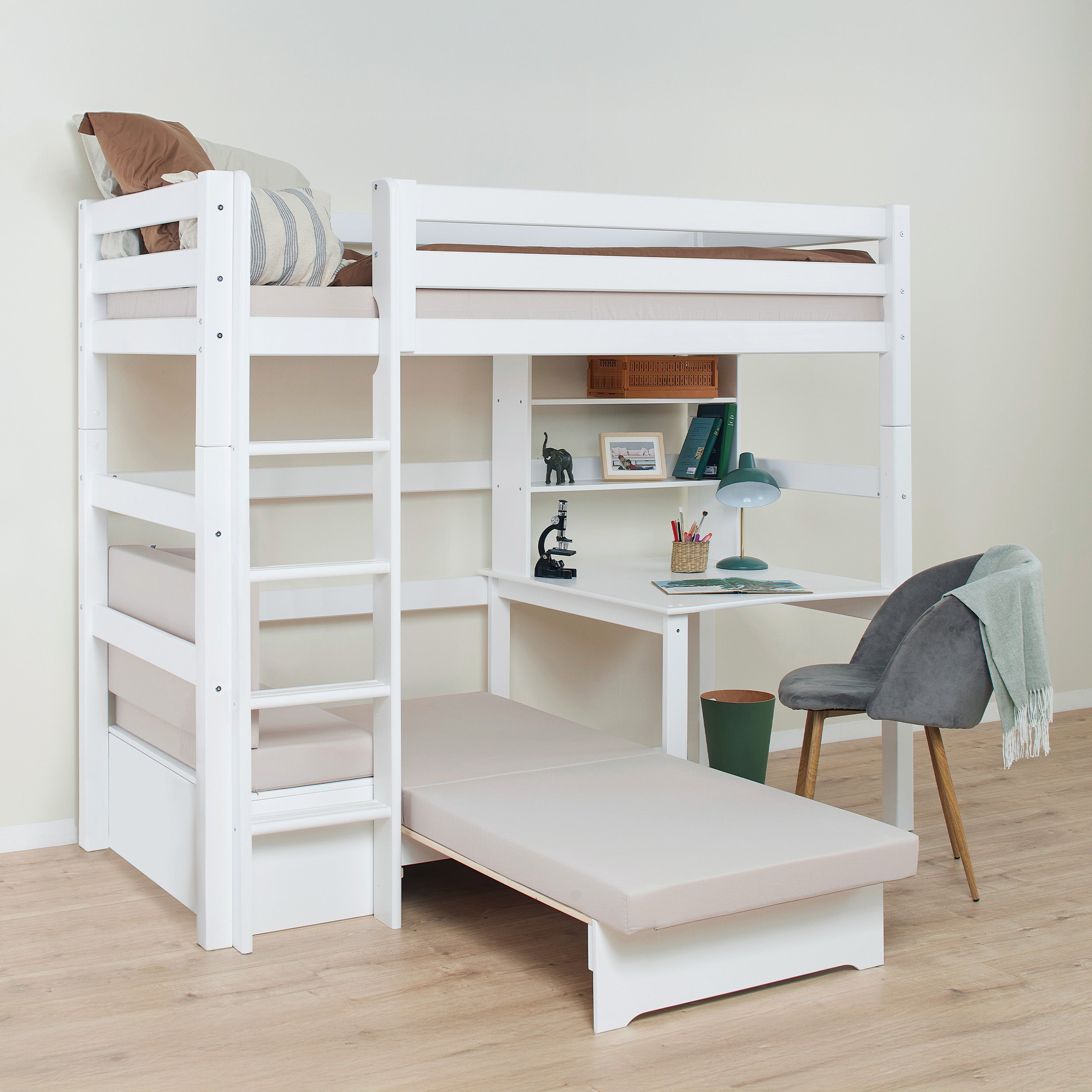 ECO Luxury højseng 90x200 med Study and Chill module