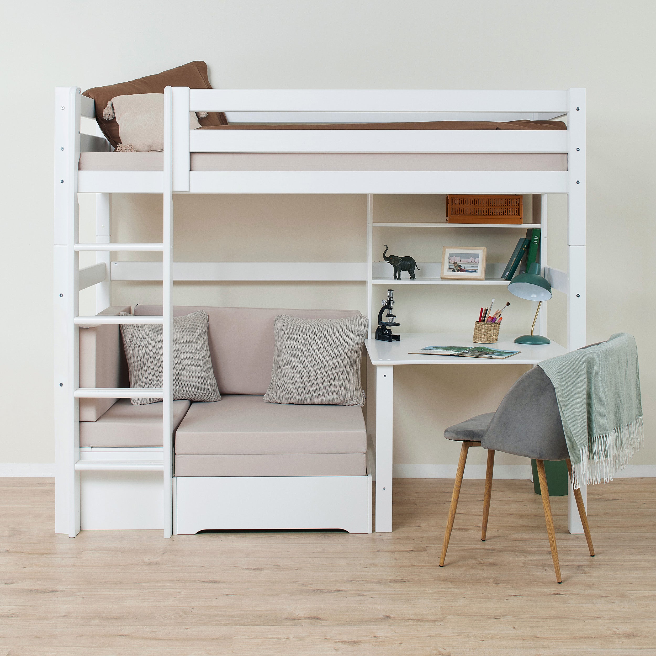 ECO Luxury højseng 90x200 med Study and Chill module