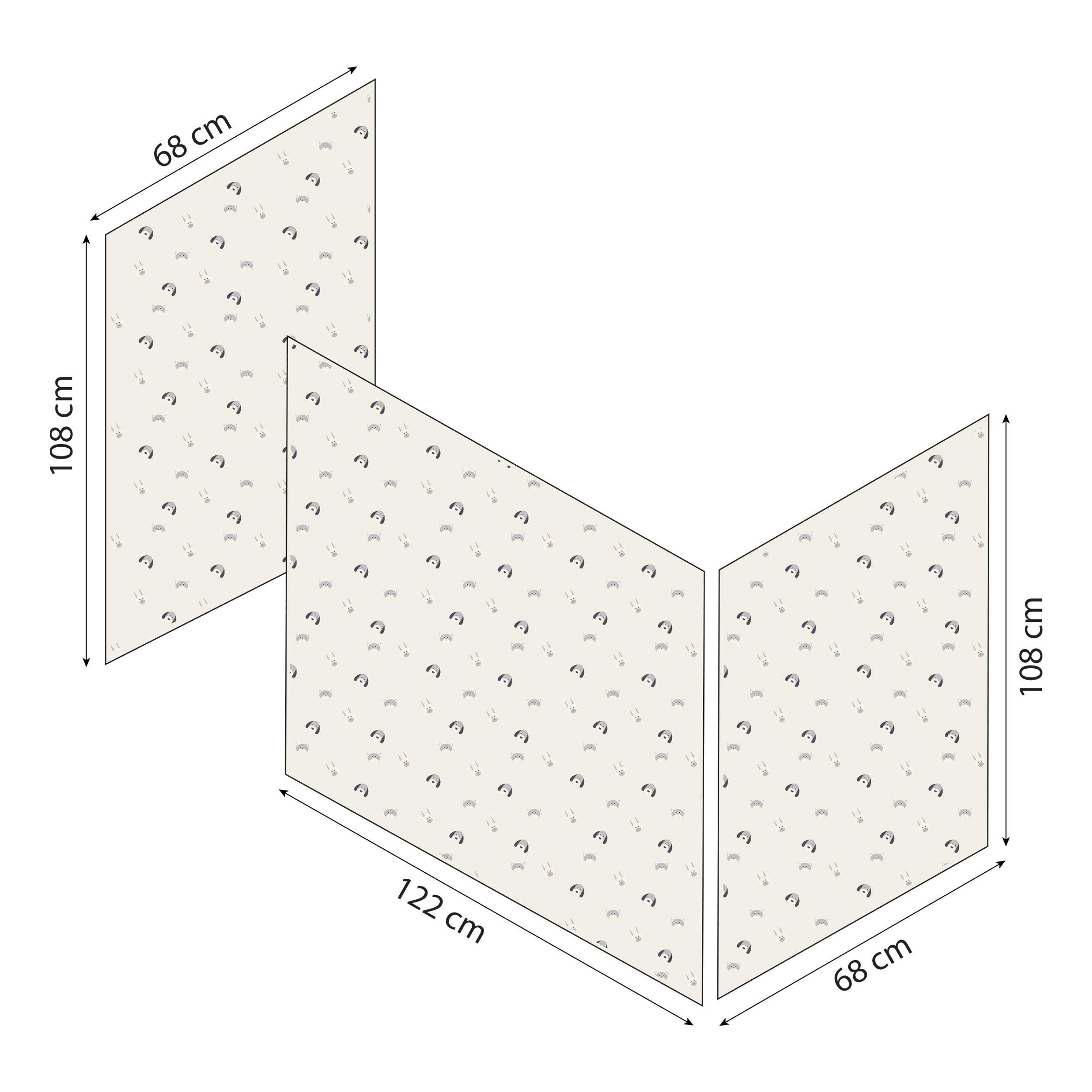 Hoppekids ECO Luxury Mittelhochbett mit Pets Pristine Bettvorhang