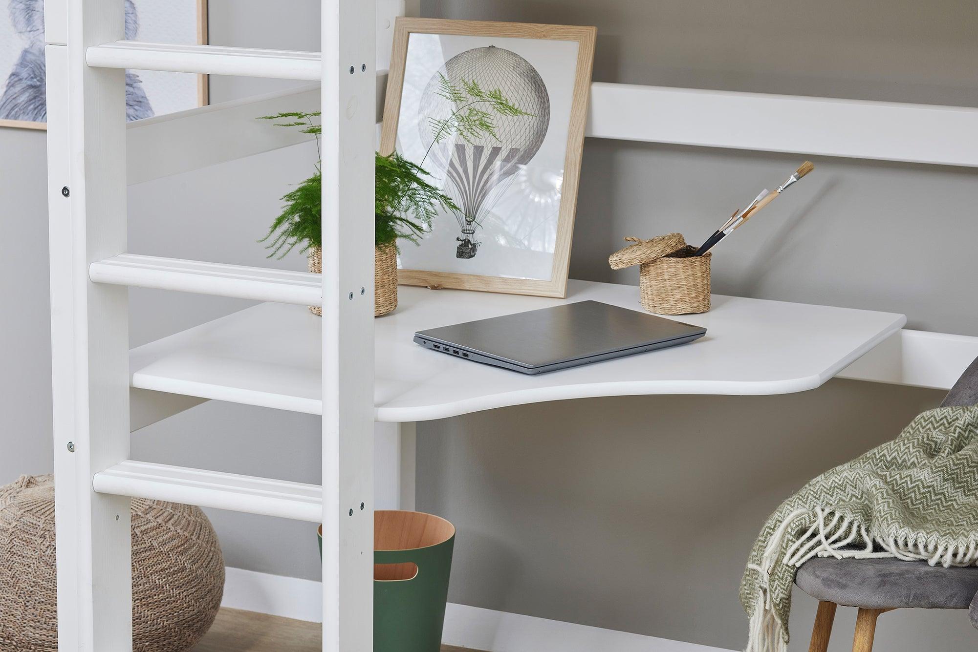 Hoppekids hjørnebordplade til ECO Luxury og ECO Dream højseng, Hvid