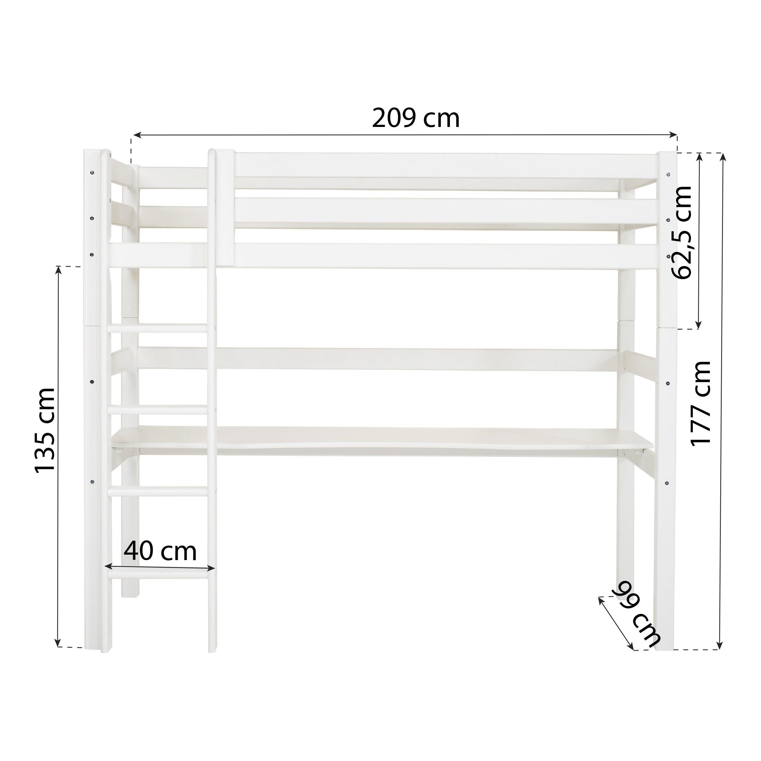 Hoppekids ECO Luxury Cama Alta con tablero de mesa