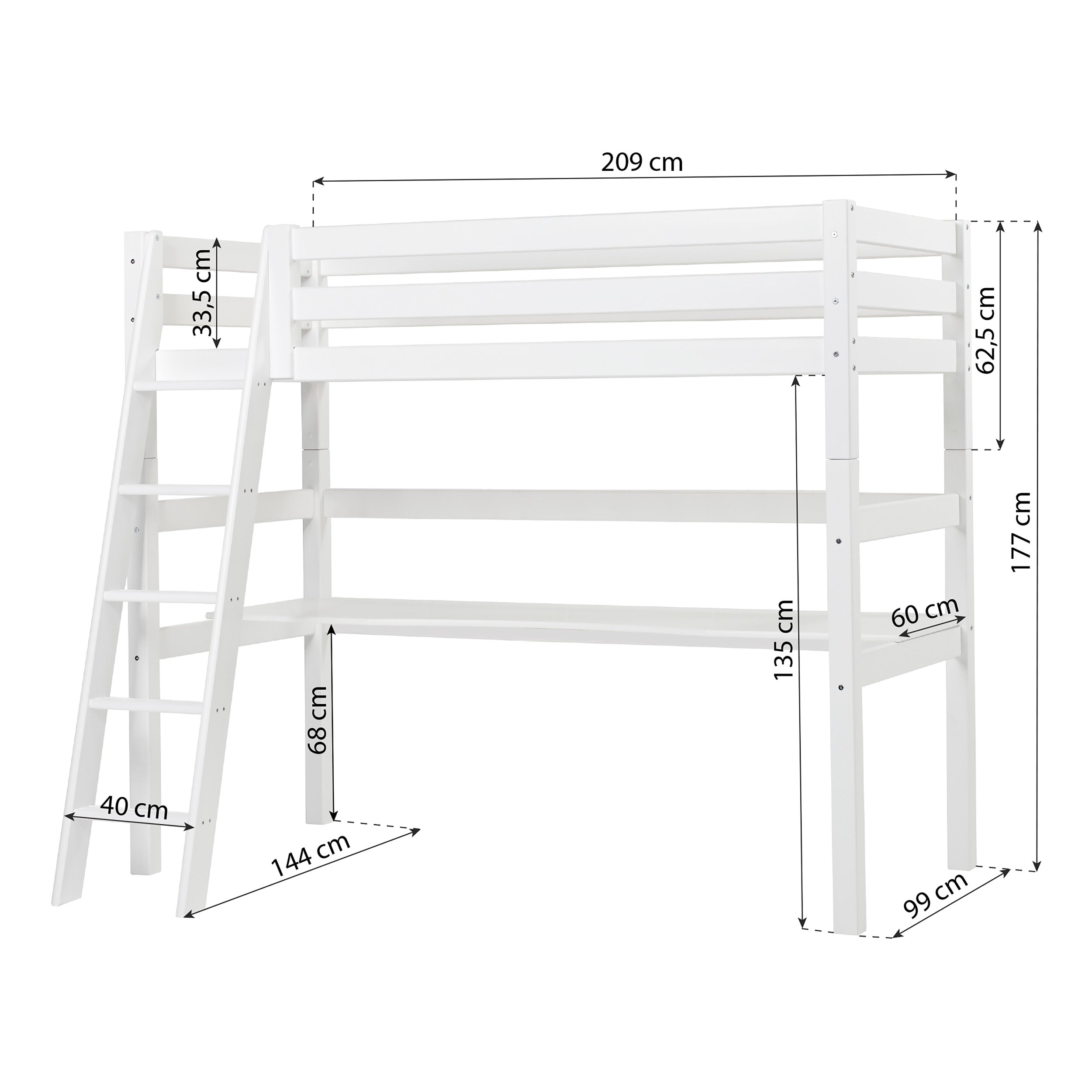 Hoppekids ECO Luxury Magaságy asztallappal