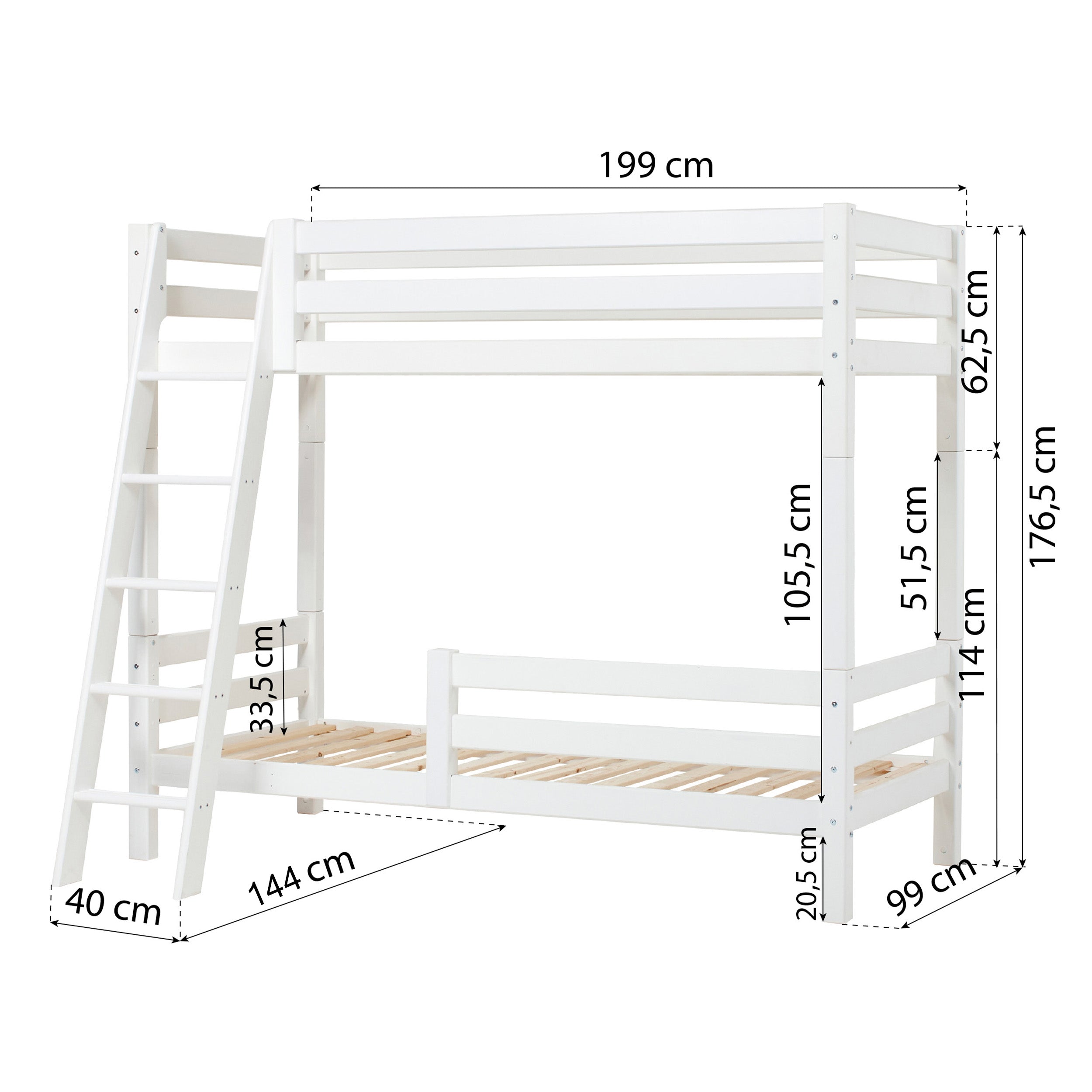 Hoppekids ECO Luxury Junior Bed for Bunk Bed Module