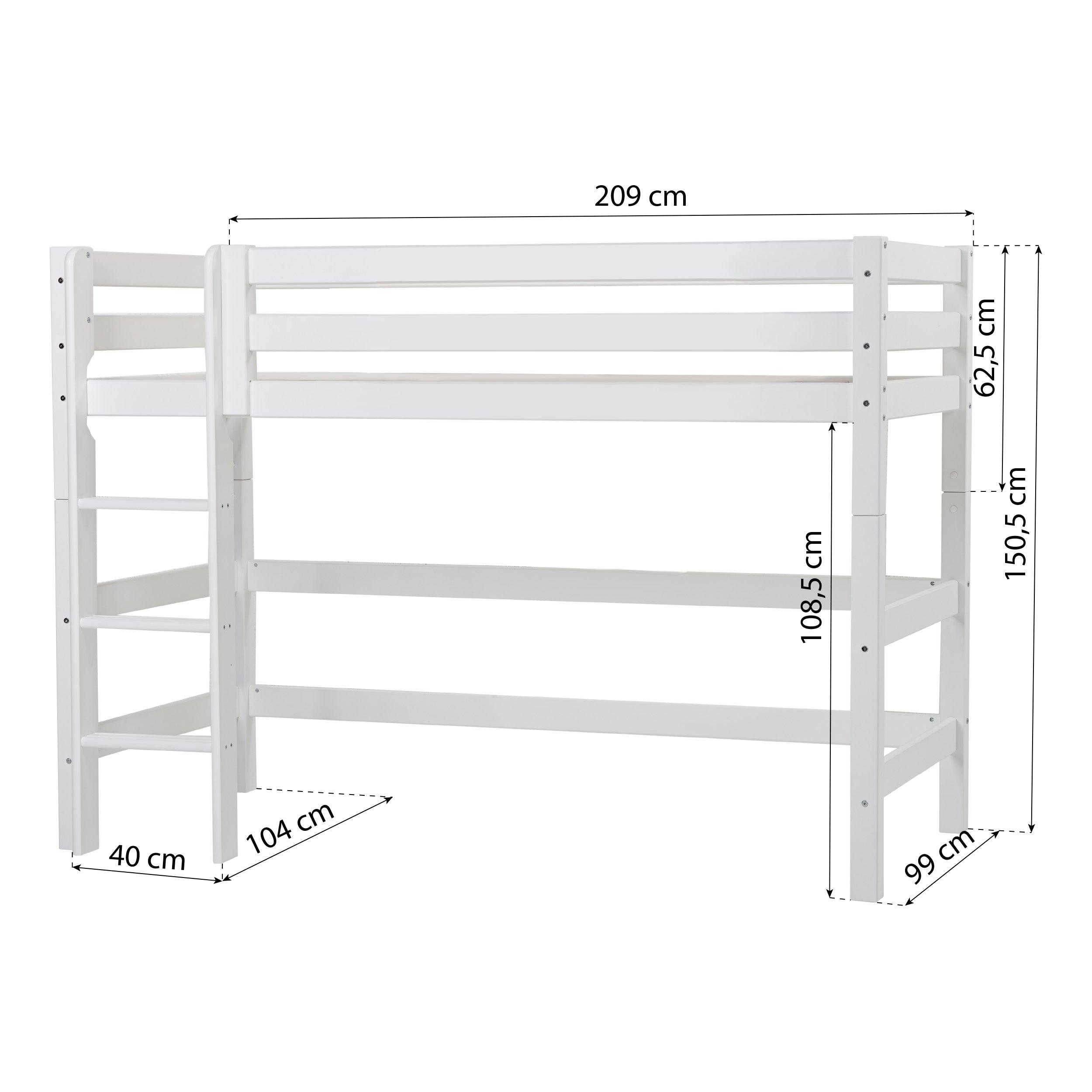 Hoppekids ECO Luxury Mittelhochbett mit Cars Bettvorhängen