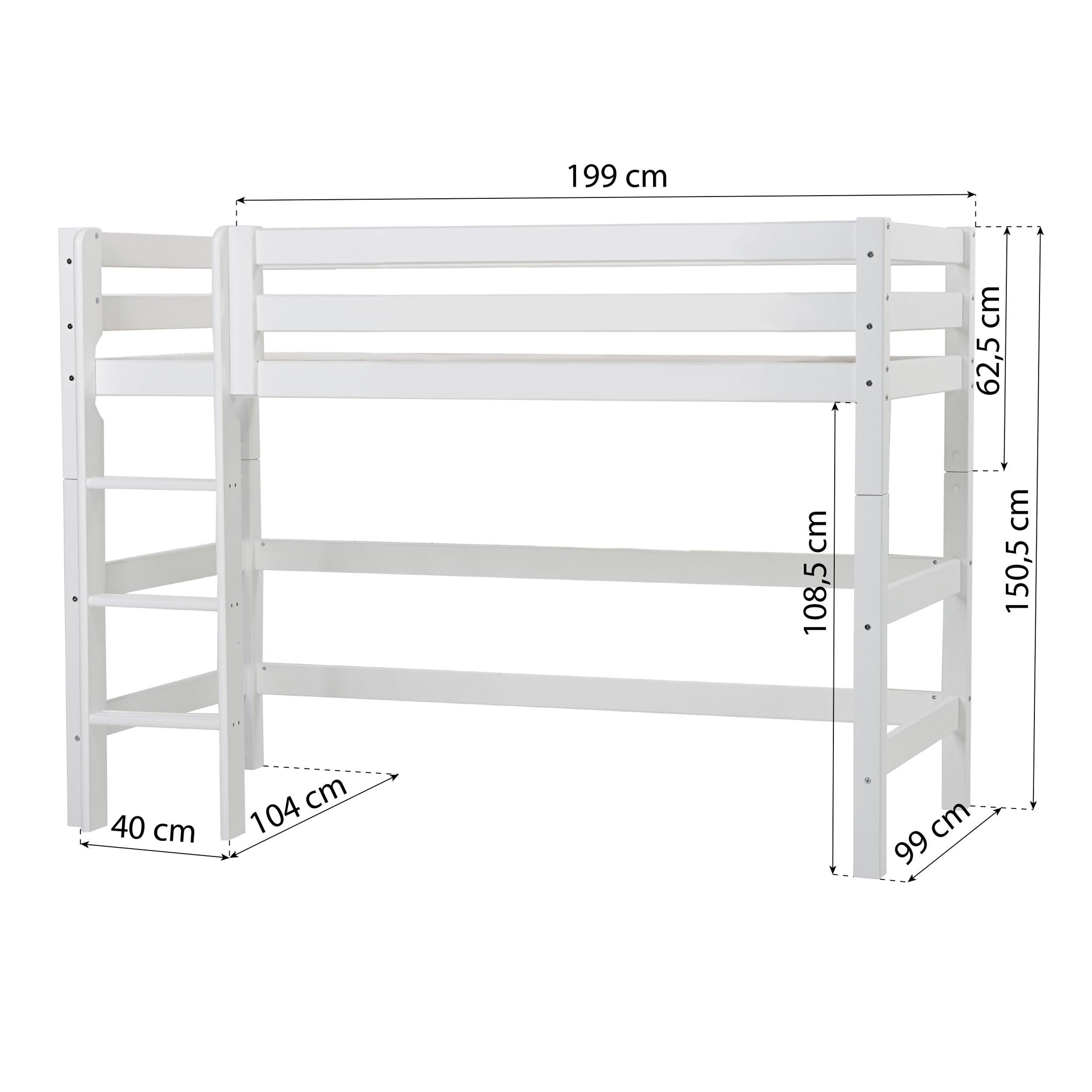 Hoppekids ECO Luxury Mittelhochbett mit Cars Bettvorhängen