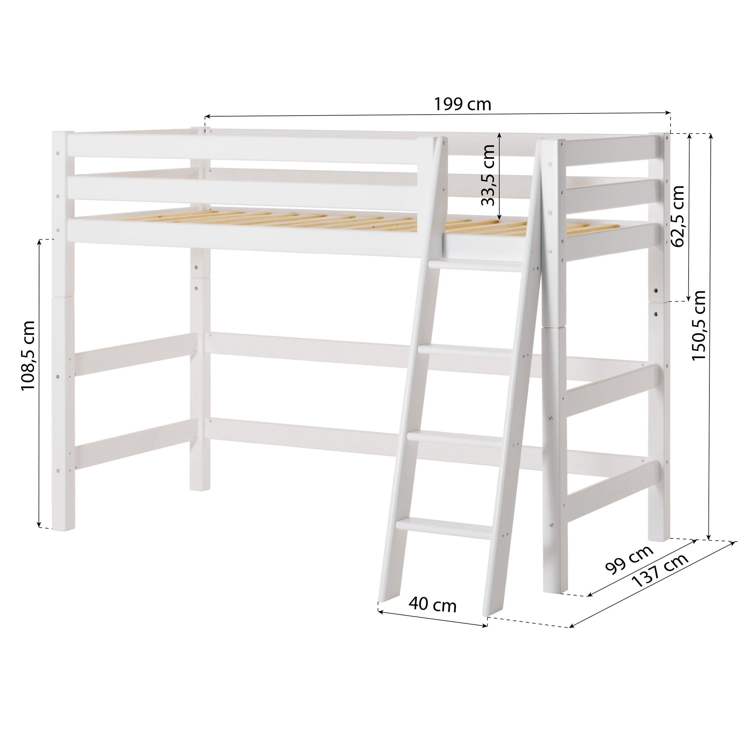 Hoppekids ECO Luxury Mittelhochbett mit Cars Bettvorhängen