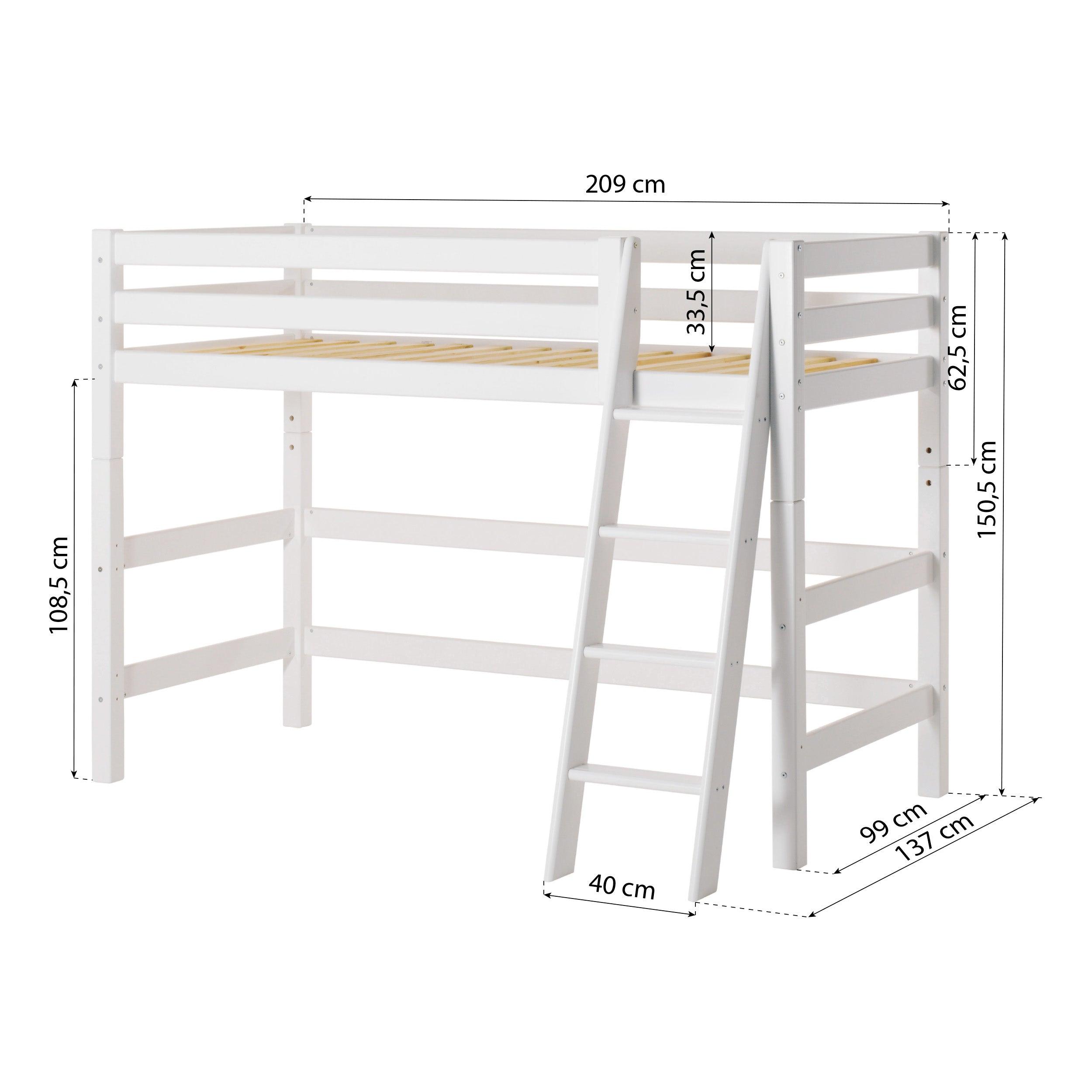 Hoppekids ECO Luxury Mittelhochbett mit Cars Bettvorhängen