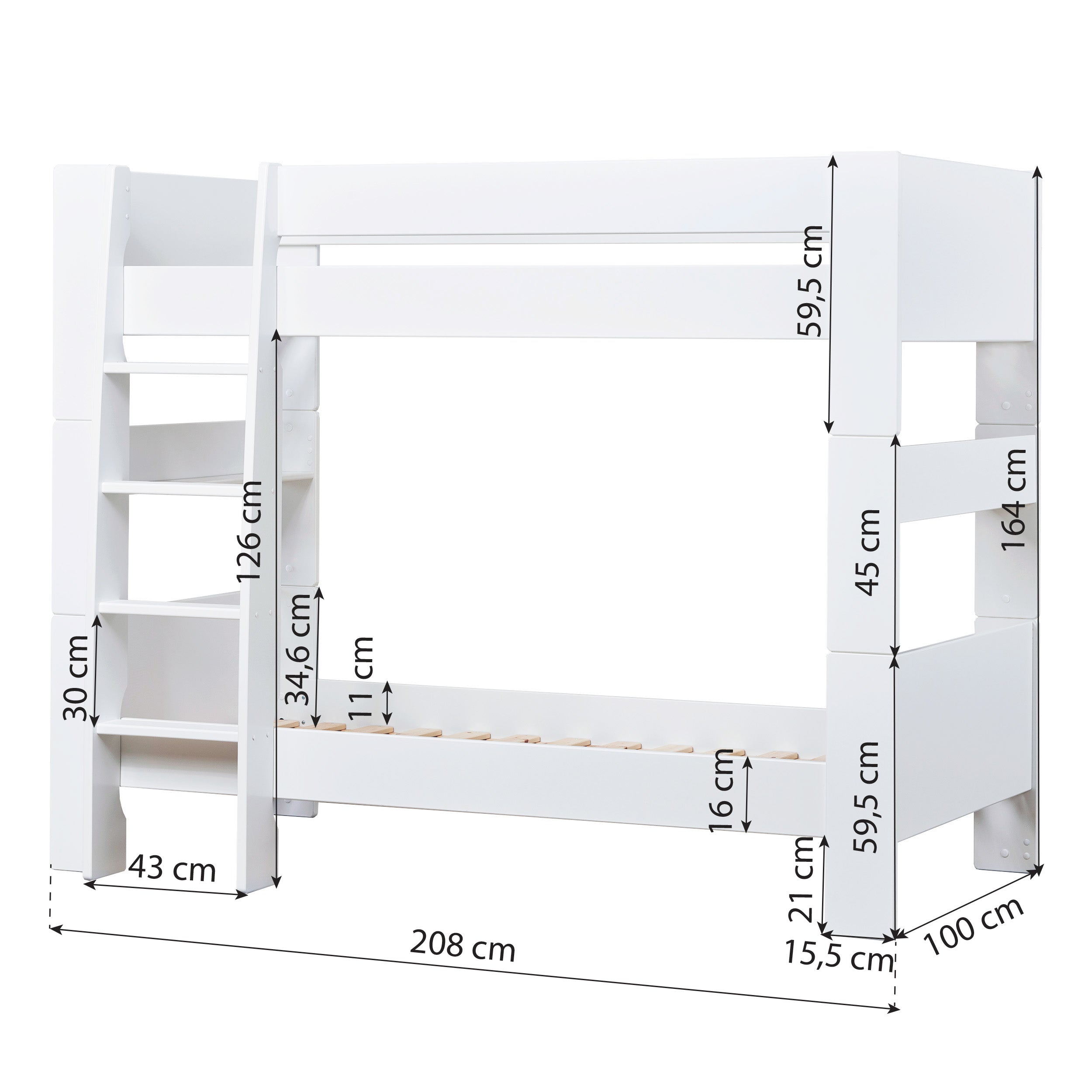 Hoppekids SFK Módulo para Beliche 90x200 cm, Branco