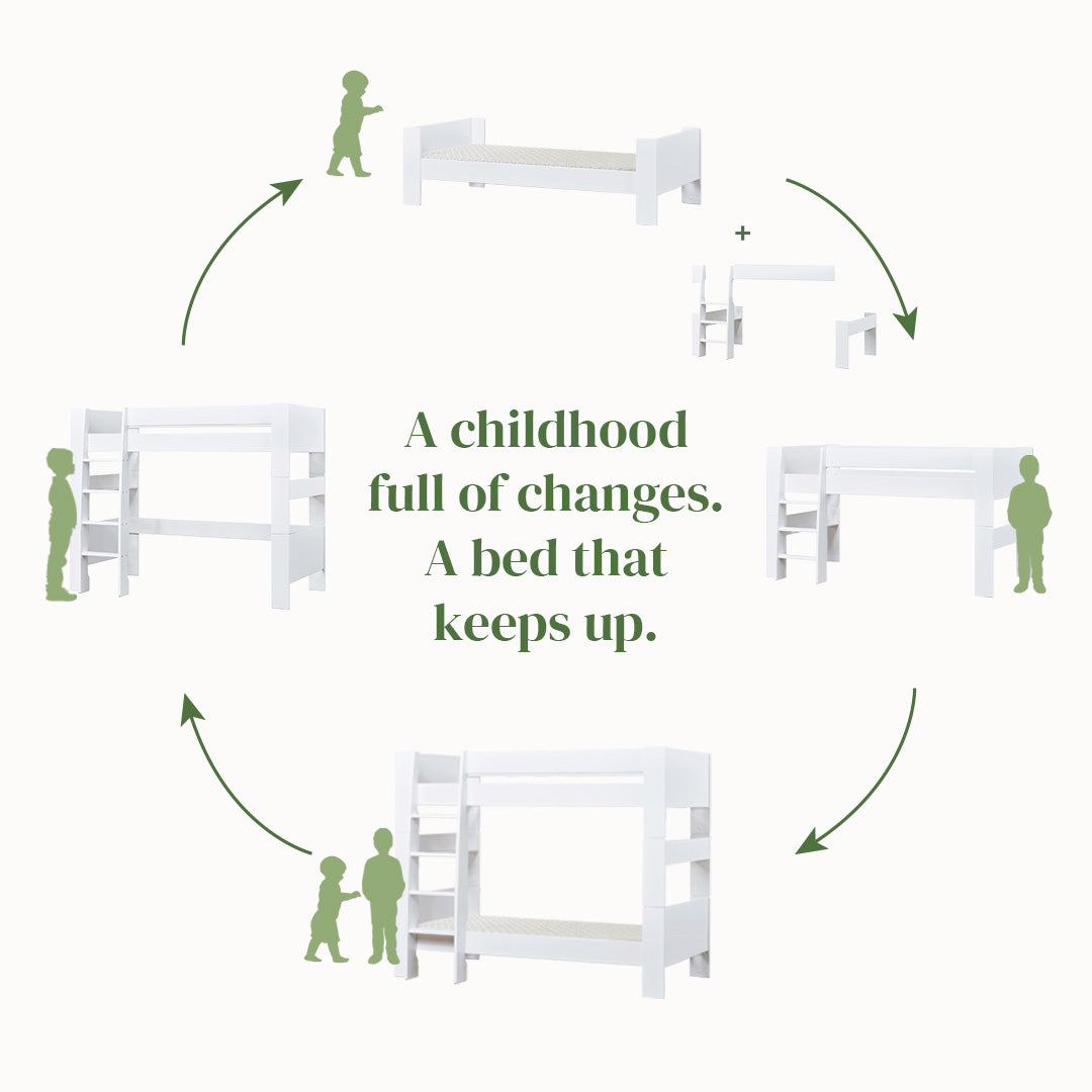 Hoppekids Pure Loft bed 90x200 cm, White