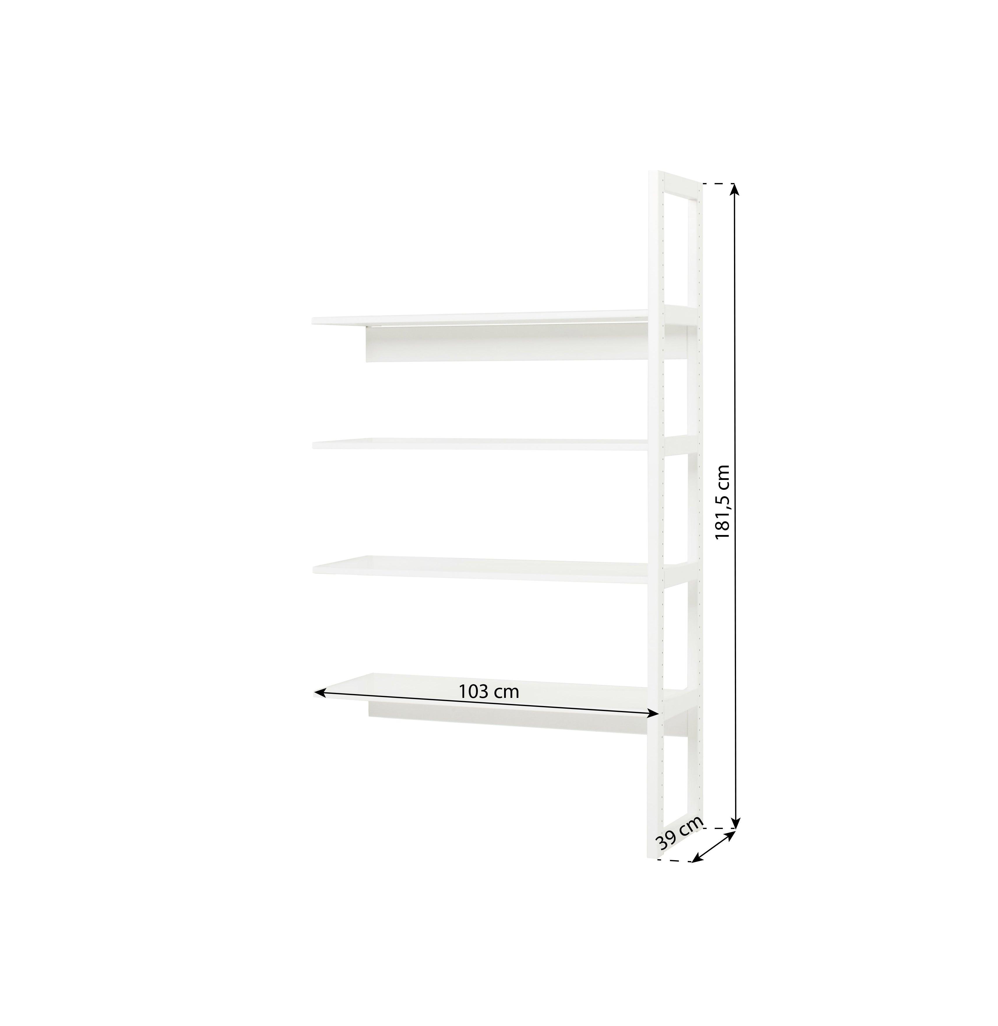 Hoppekids STOREY fél szekció 4 polccal, 80 cm, Fehér