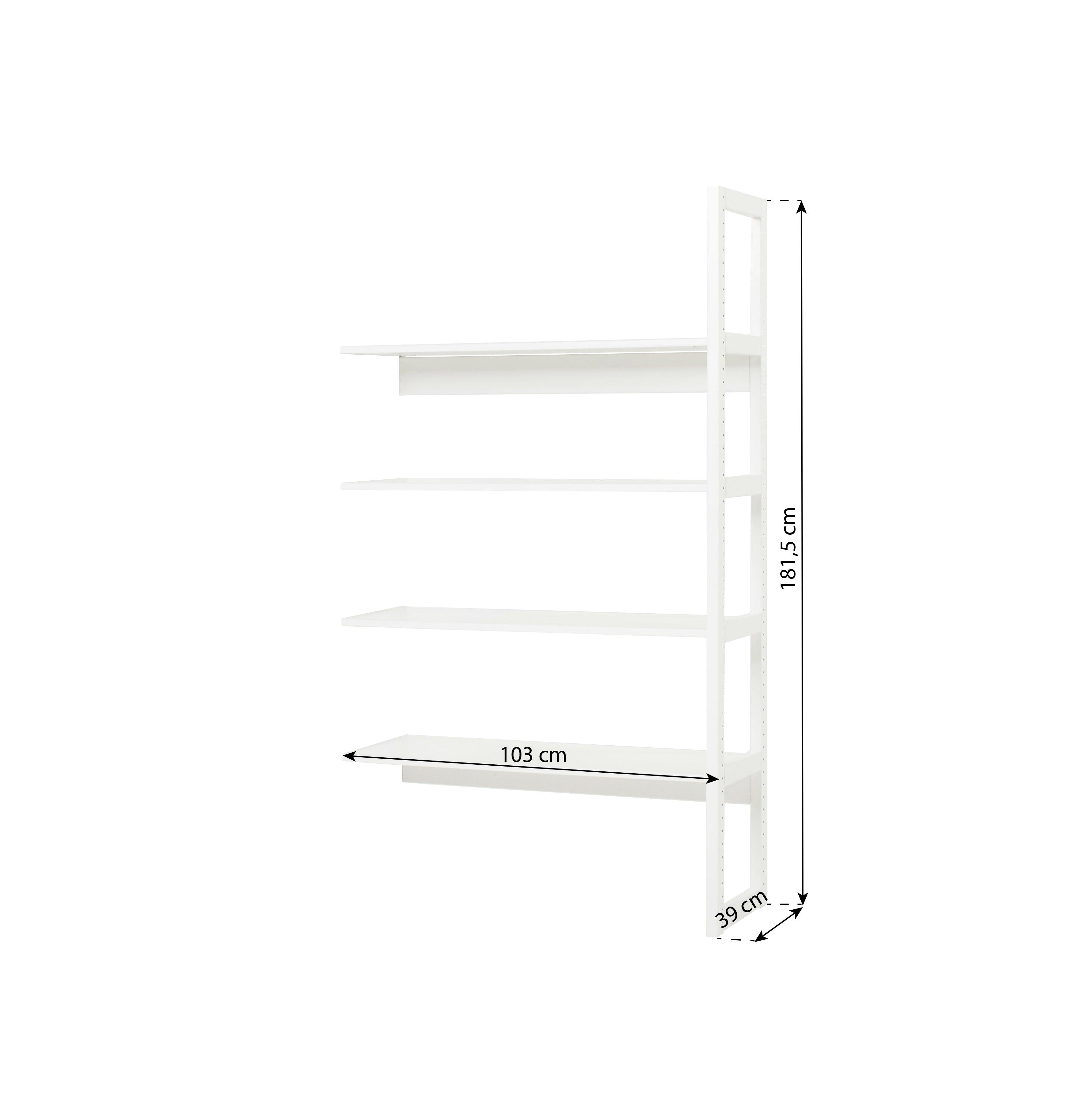 Hoppekids STOREY half section with 4 shelves, 80 cm, White