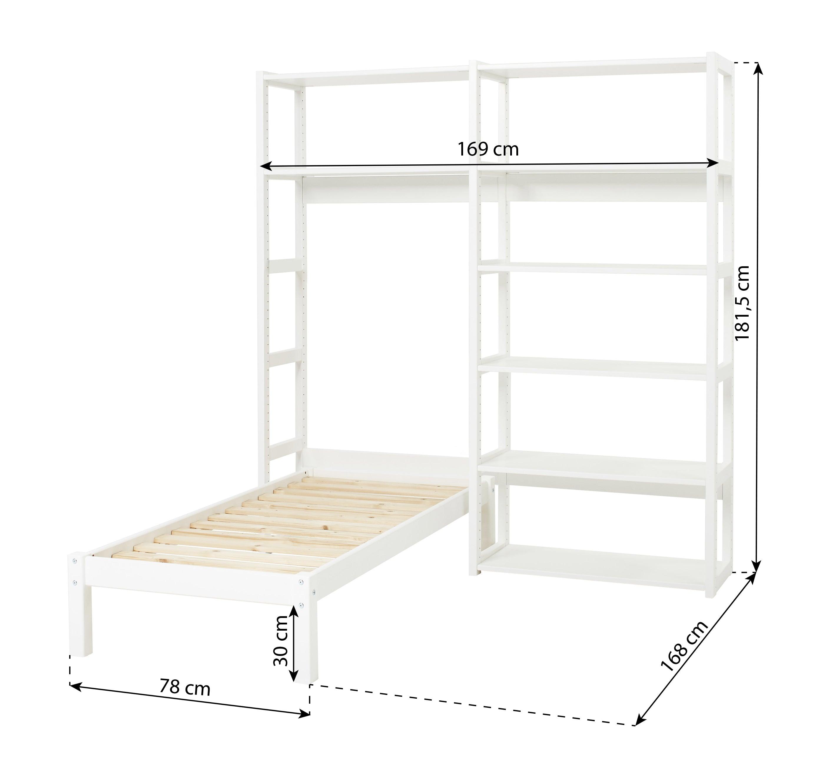 Hoppekids STOREY Set mit 8 Regalen und Bett, 70x160 cm