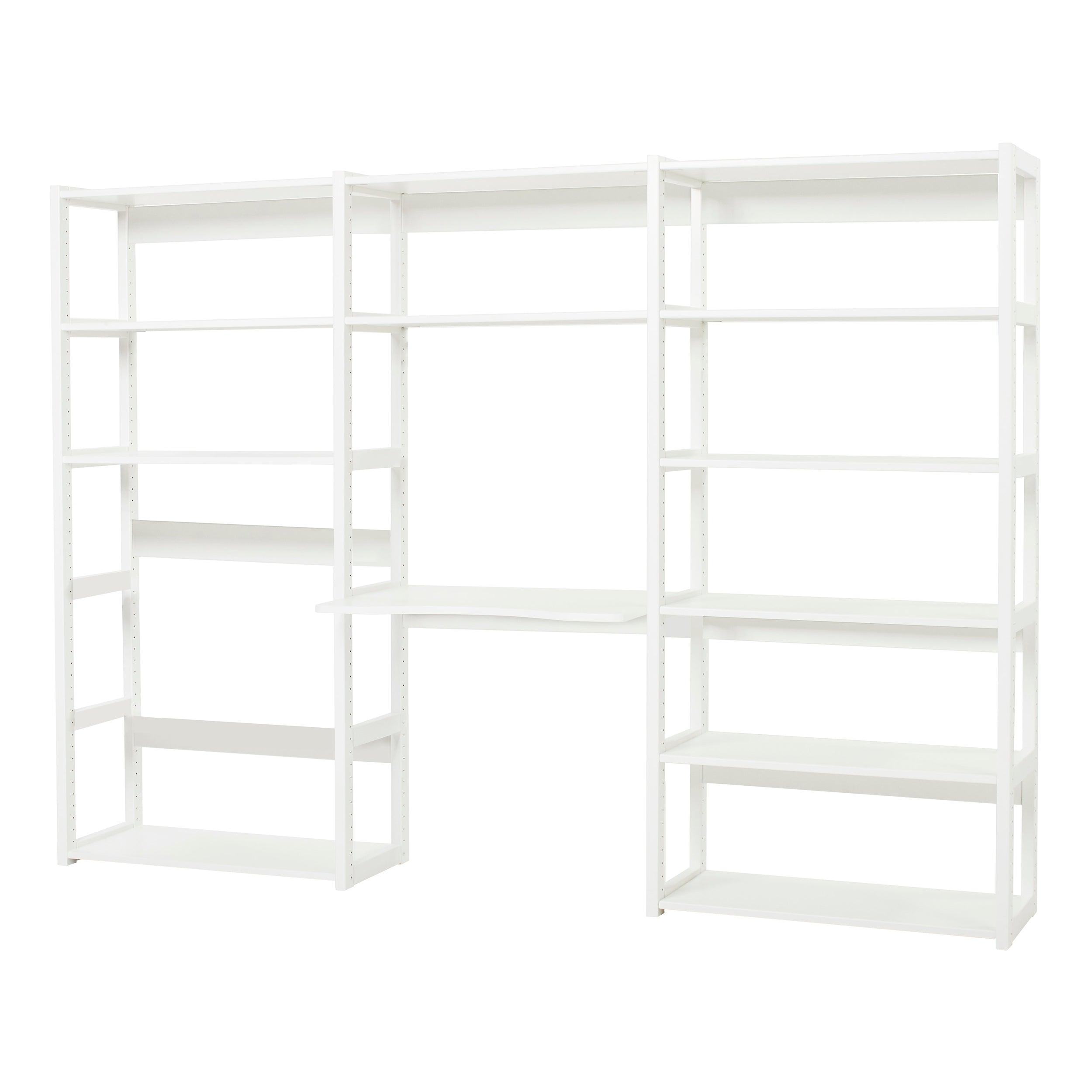 Hoppekids STOREY shelf with 3 sections, 12 shelves, and writing board at 80 cm, White