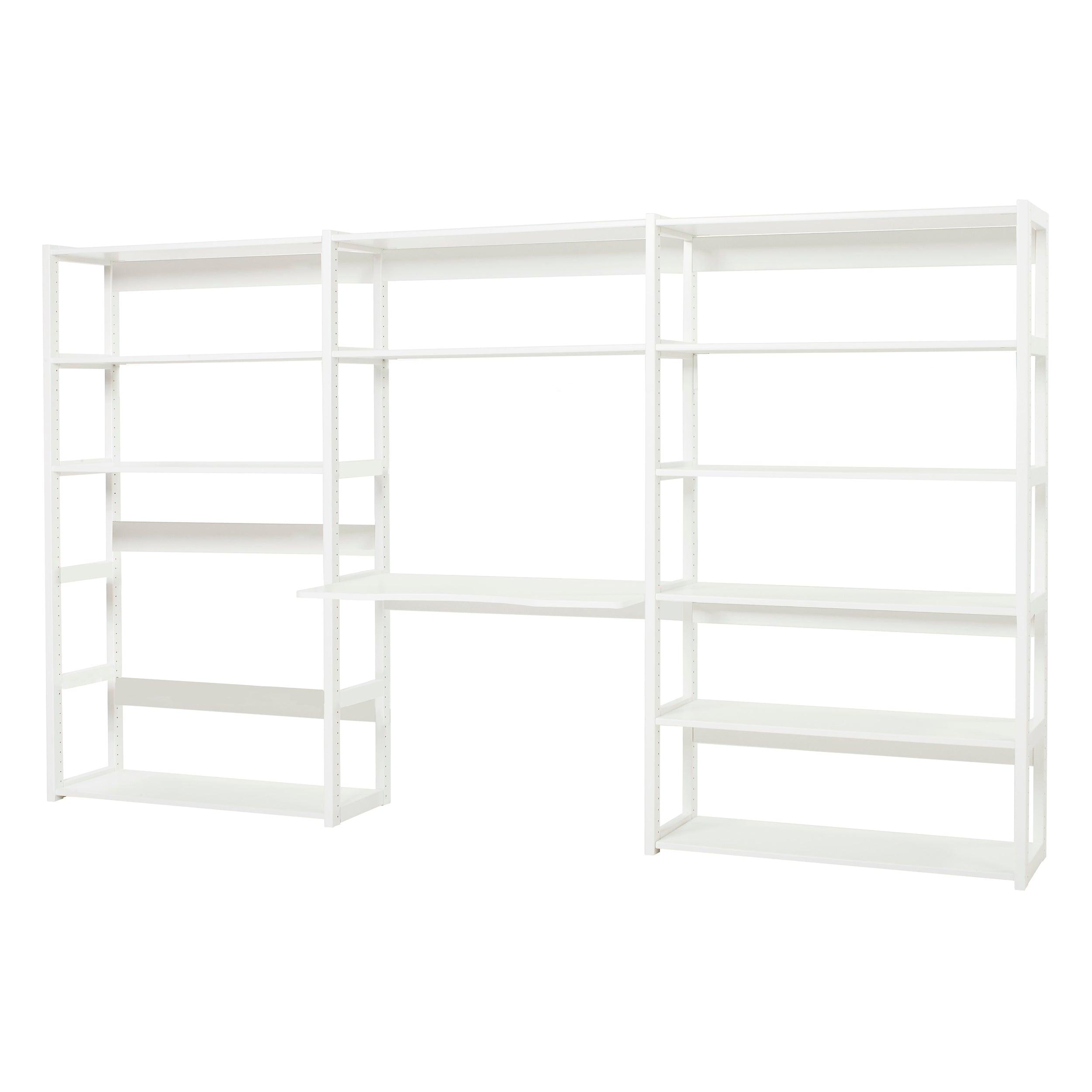 Hoppekids STOREY shelf with 3 sections, 12 shelves, and writing board at 80 cm, White