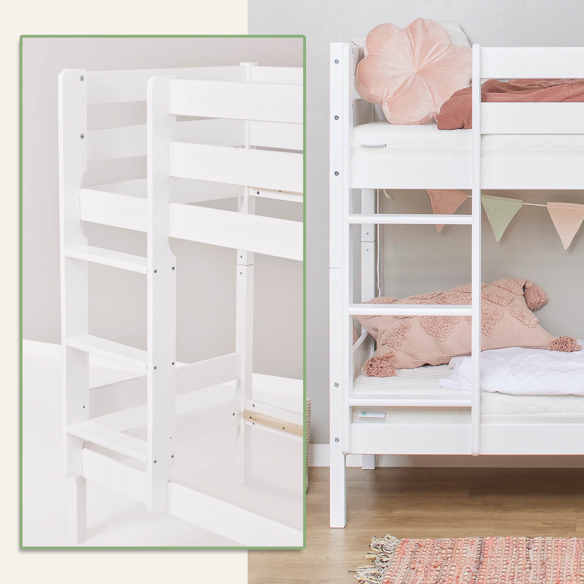 Hoppekids ECO Comfort Letto a castello con 2 materassi 70x160 / 90x200 