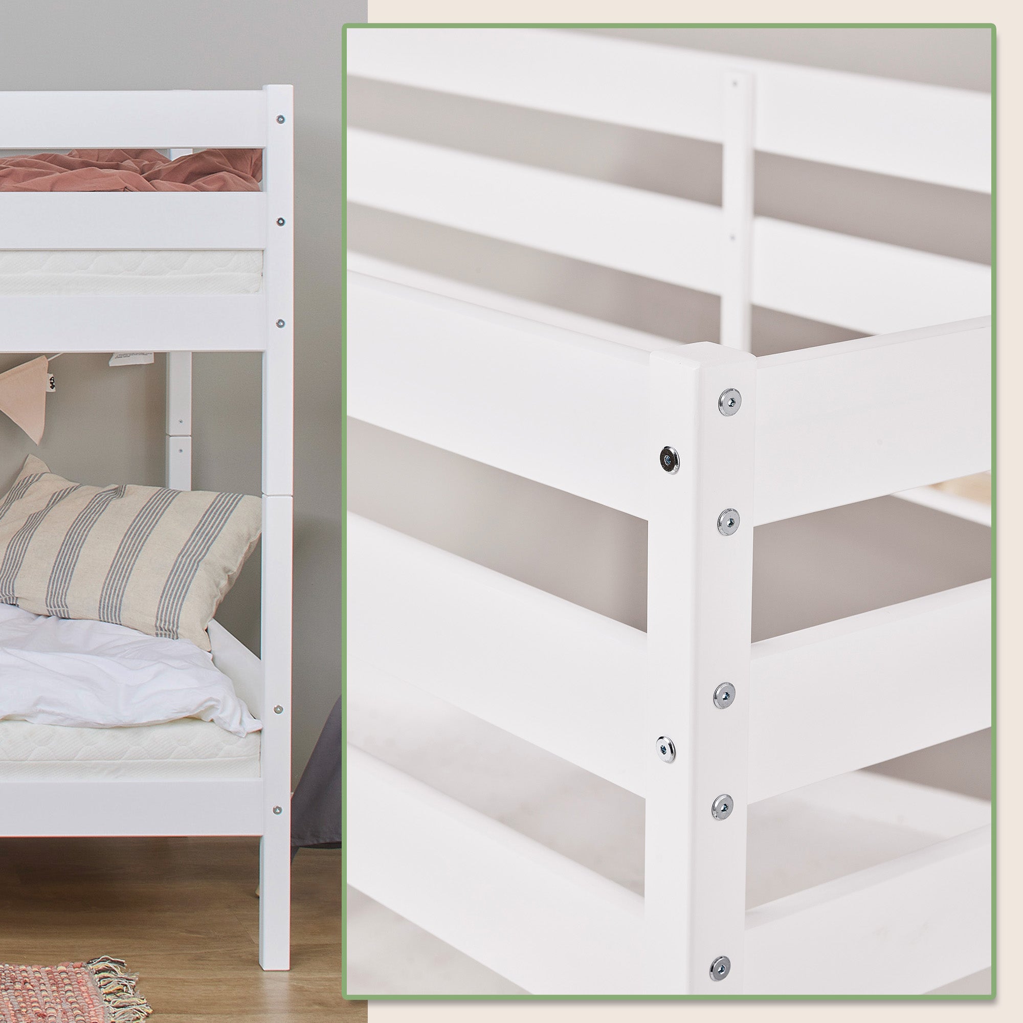 Hoppekids ECO Comfort Letto a castello con 2 materassi 70x160 / 90x200 