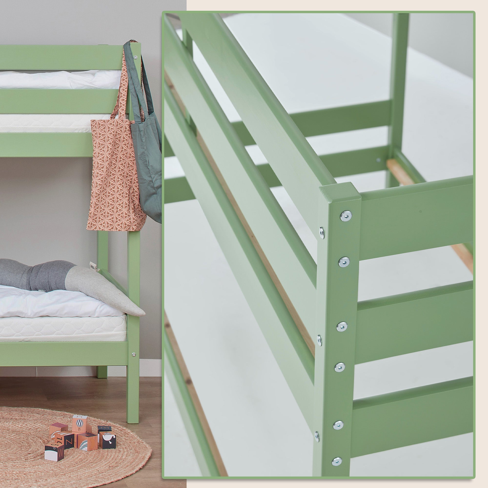 Hoppekids ECO Comfort Letto a castello con 2 materassi 70x160 / 90x200 