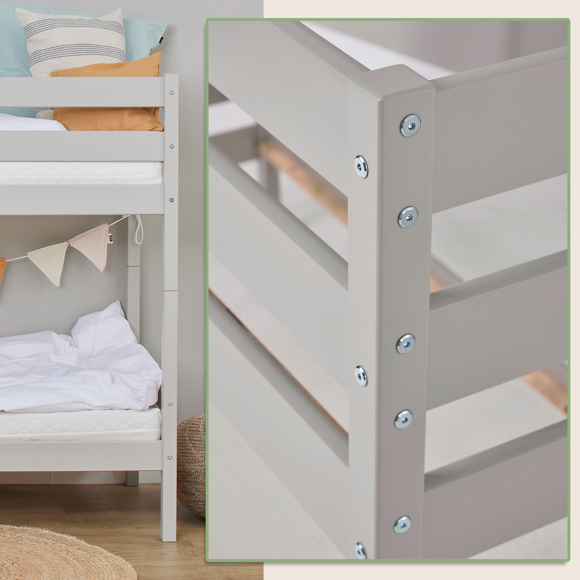 Hoppekids ECO Comfort Letto a castello con 2 materassi 70x160 / 90x200 