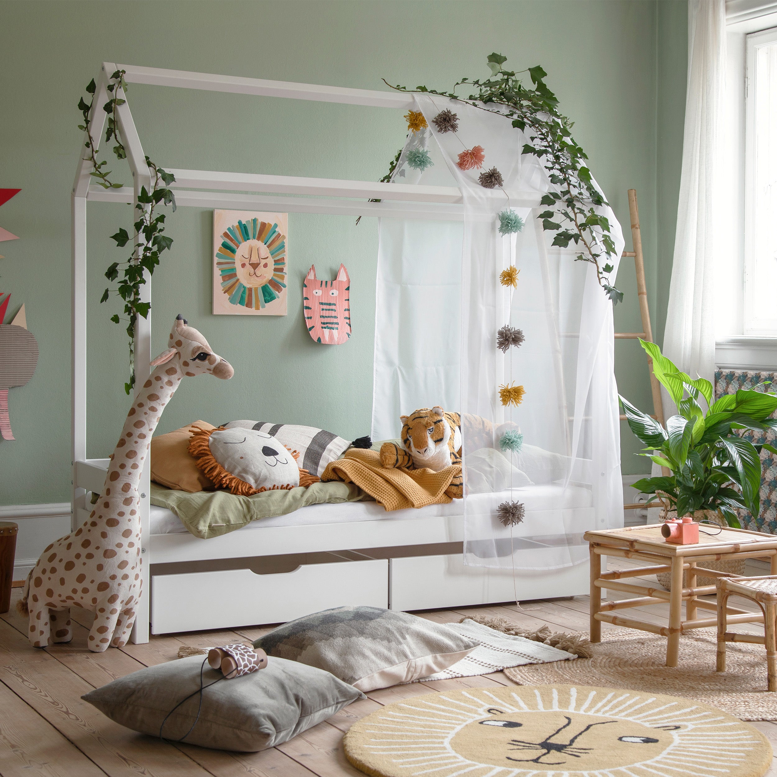 Paquet de lit : Hoppekids ECO Comfort Lit cabane 