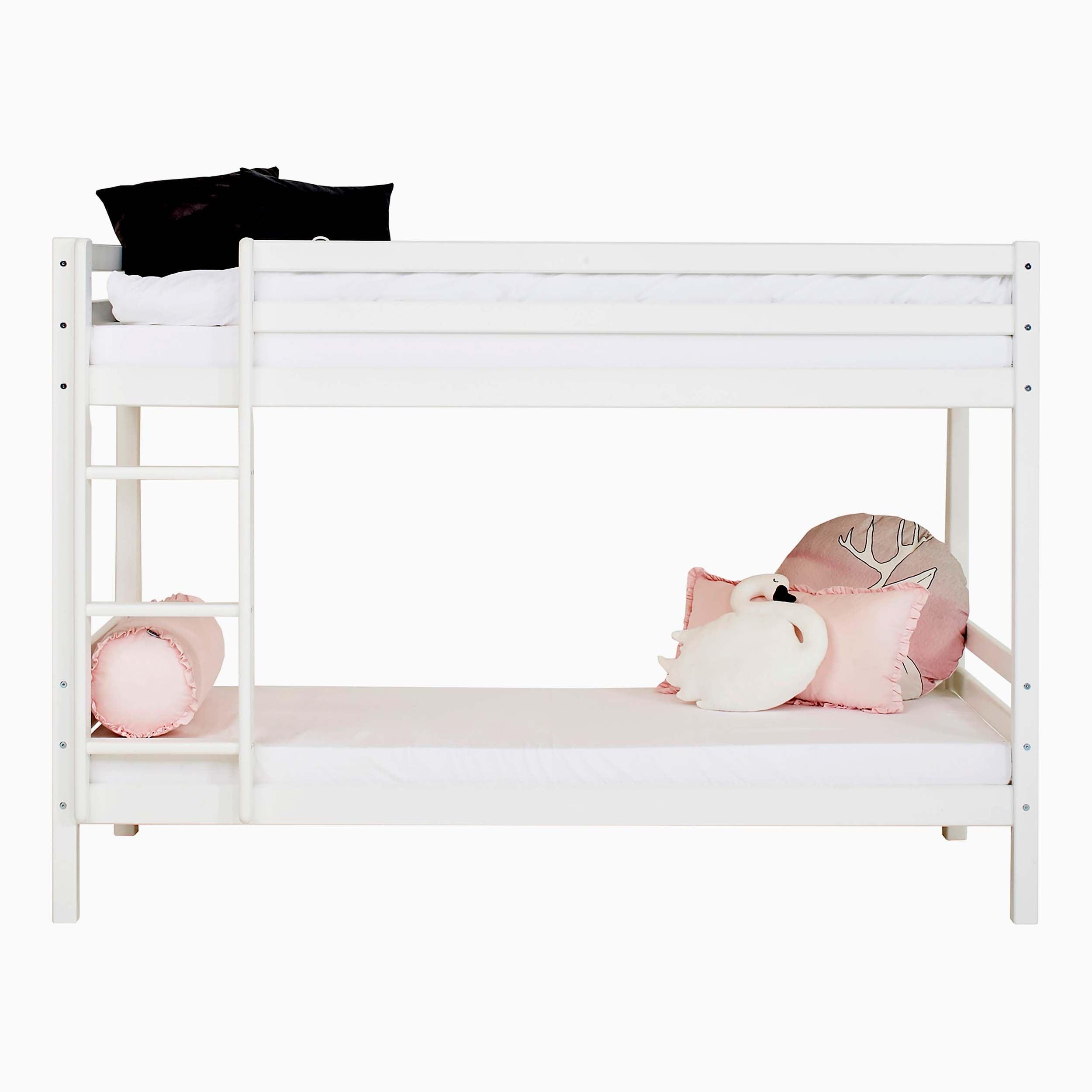 Hoppekids Cama litera Eco Comfort Blanco, 70x160 + Somieres, Etiqueta  Ecológica Nórdica