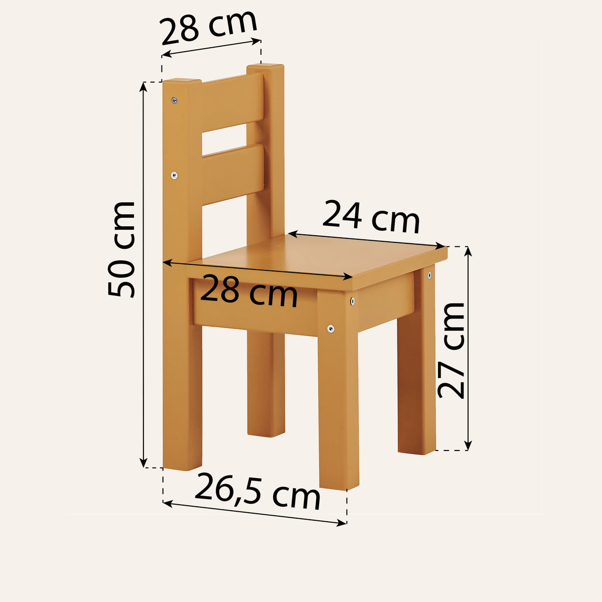Children's furniture set: MADS table and chair in Autumn Yellow