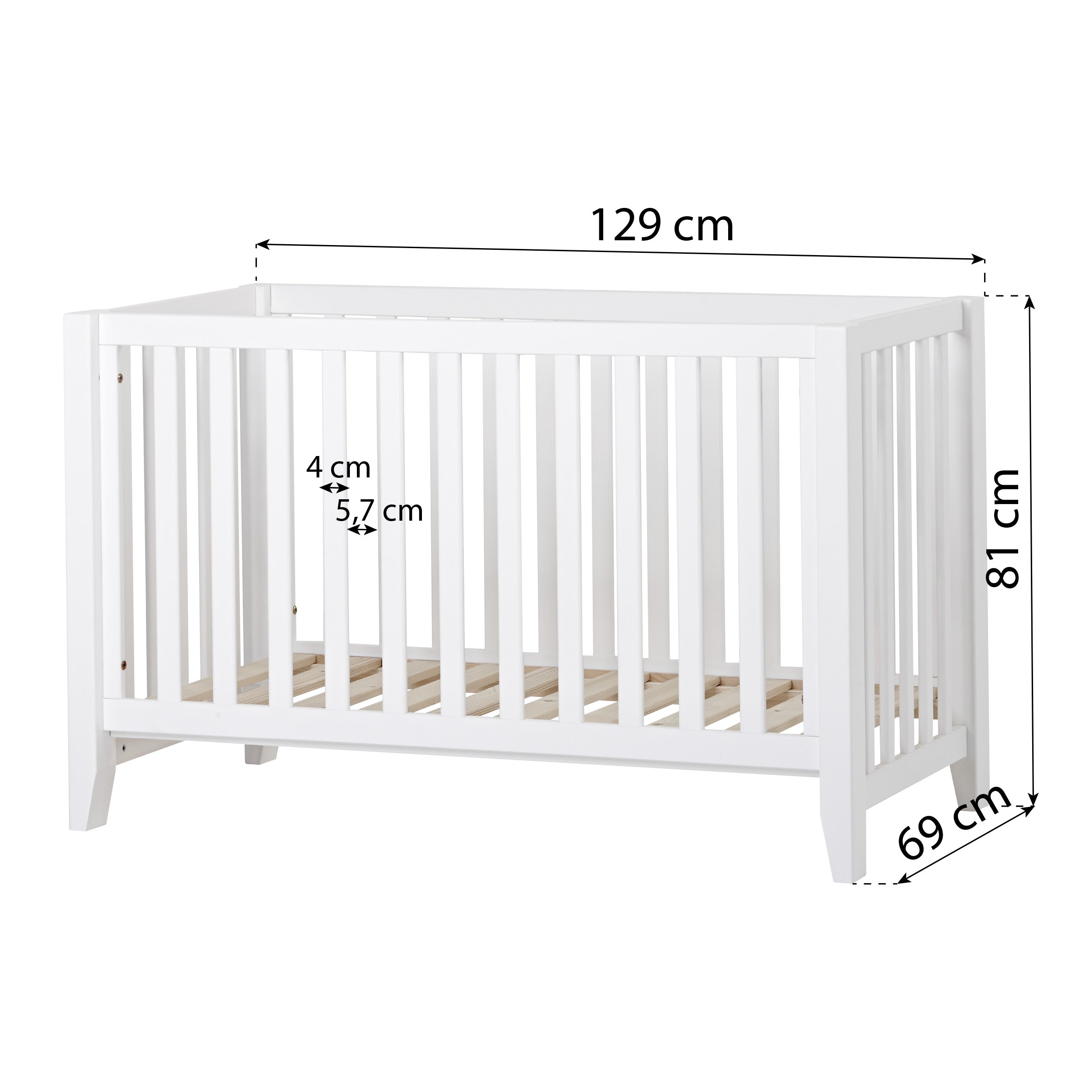 Hoppekids ANTON Baby Bed 60x120 White