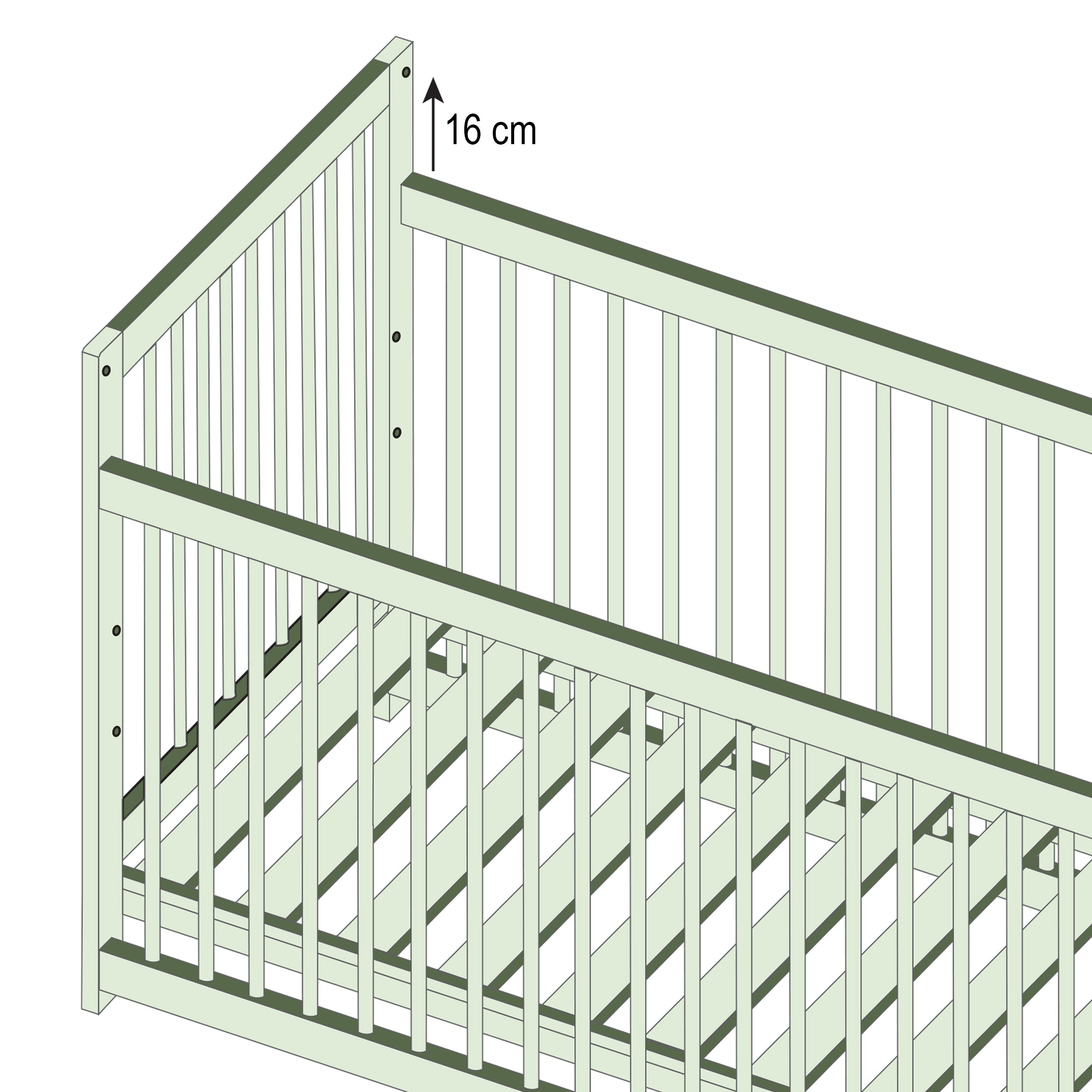 Hoppekids ANTON Lettino per bambini 60x120 Bianco