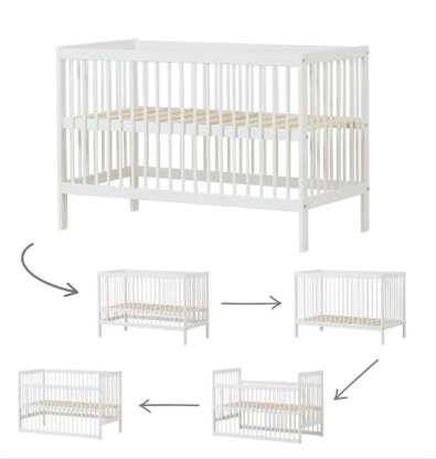 Hoppekids ANTON Lettino per bambini 60x120 Bianco