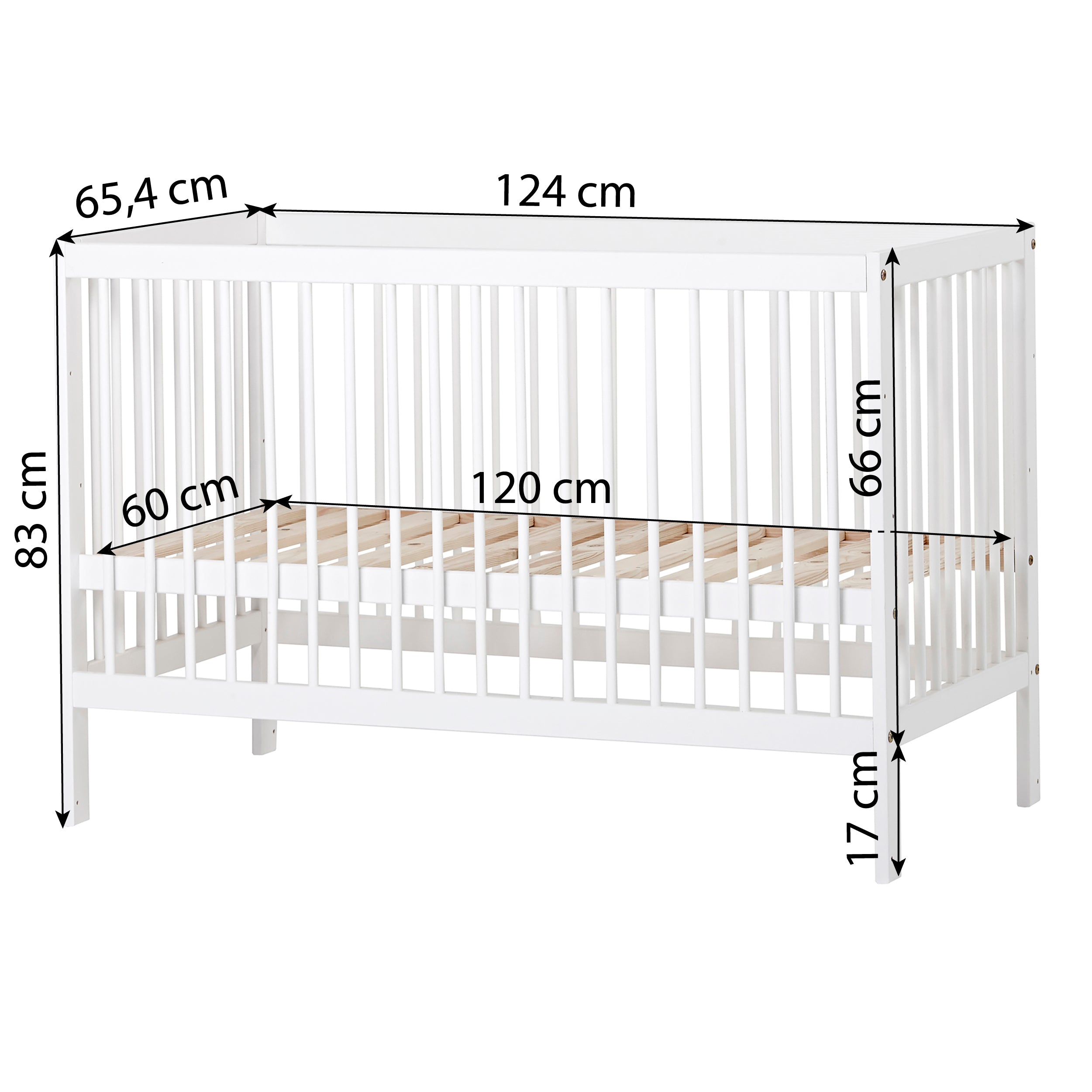 Hoppekids IDA-MARIE Babybett 60x120, IDA-MARIE Wickelstation