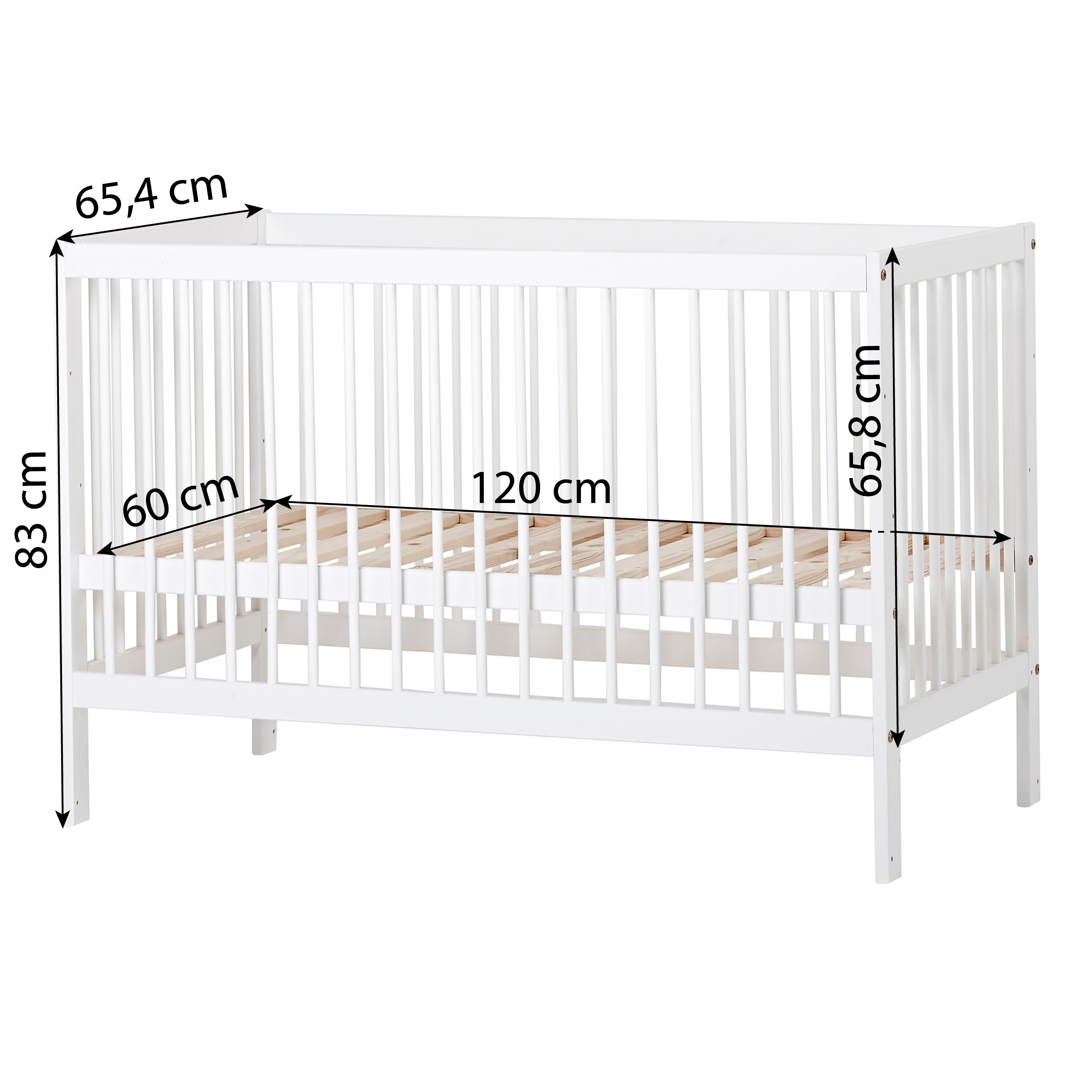 Hoppekids ANTON Lettino per bambini 60x120 Bianco