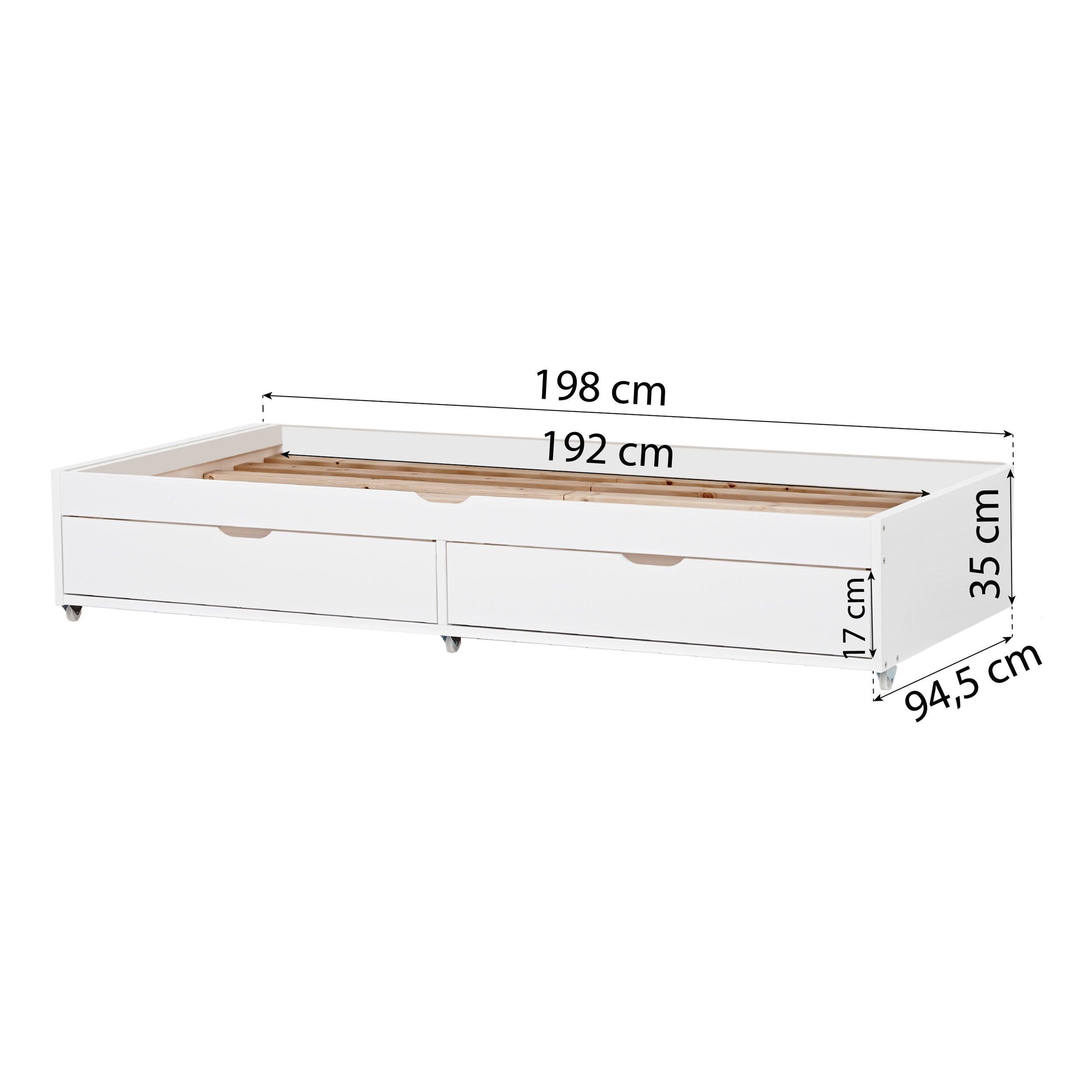 Hoppekids DELUXE 90x190 cm pull-out bed, White