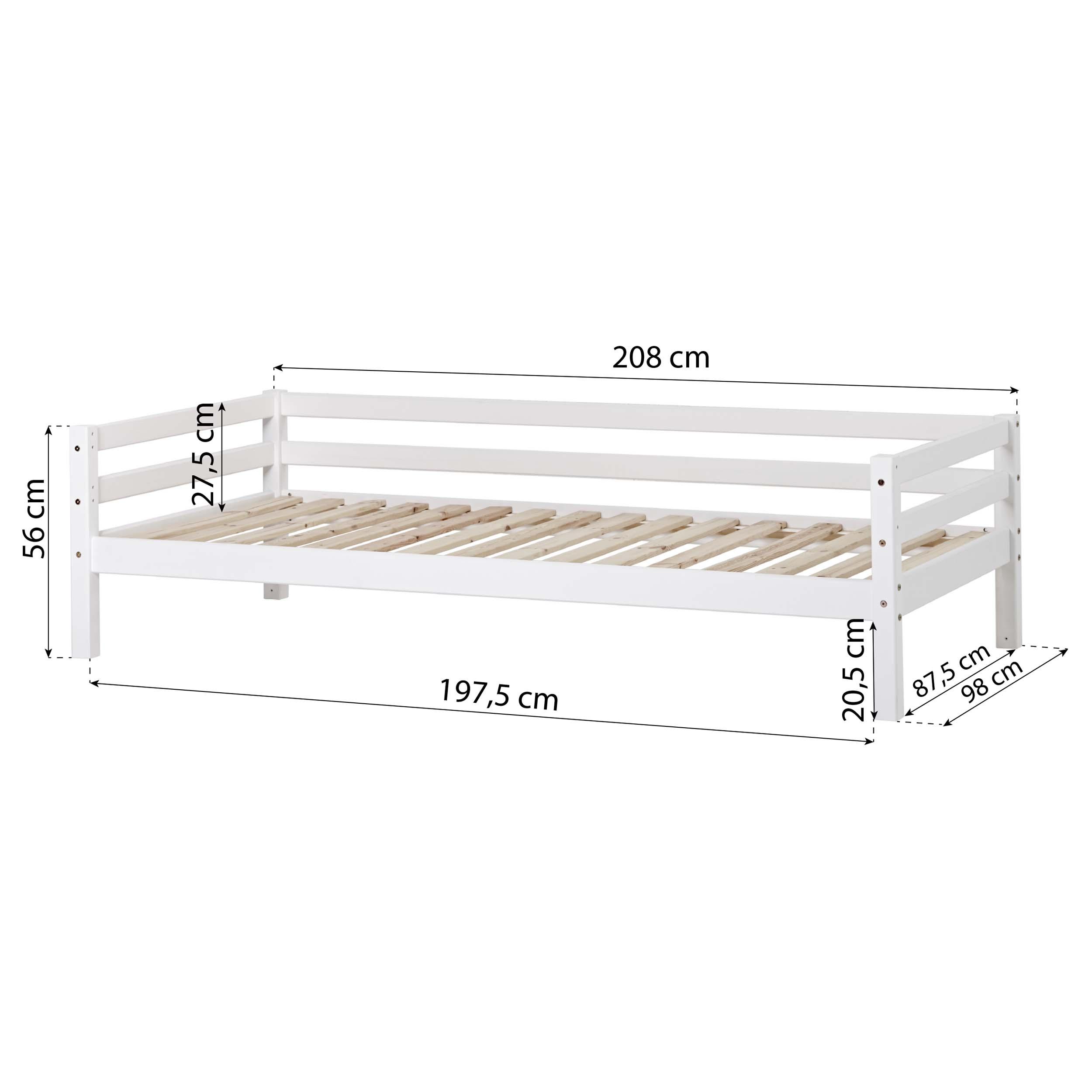 Outlet: ECO Dream junior bed 90x200 with safety rail, Pink