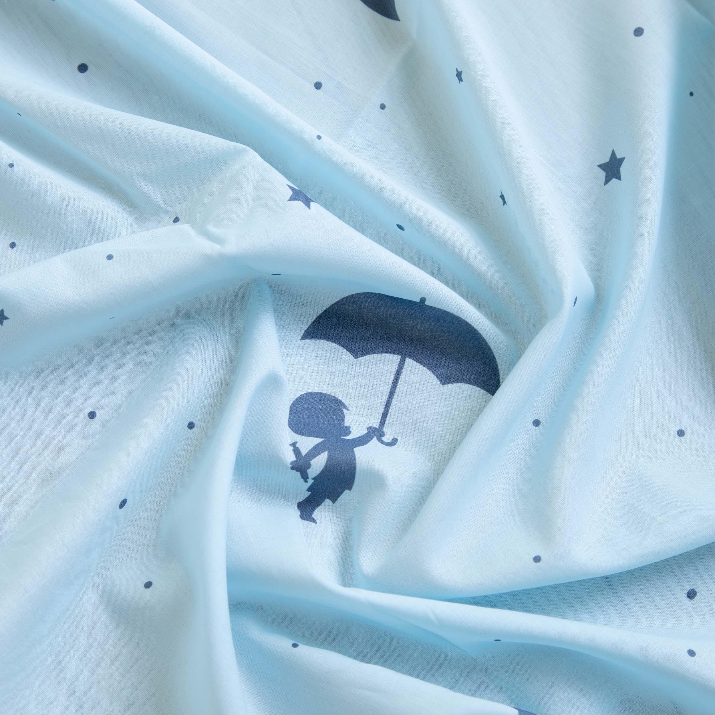 Hoppekids ECO Comfort Halfhoogslaper met Blauw Ole Lukoie Bedgordijnen 