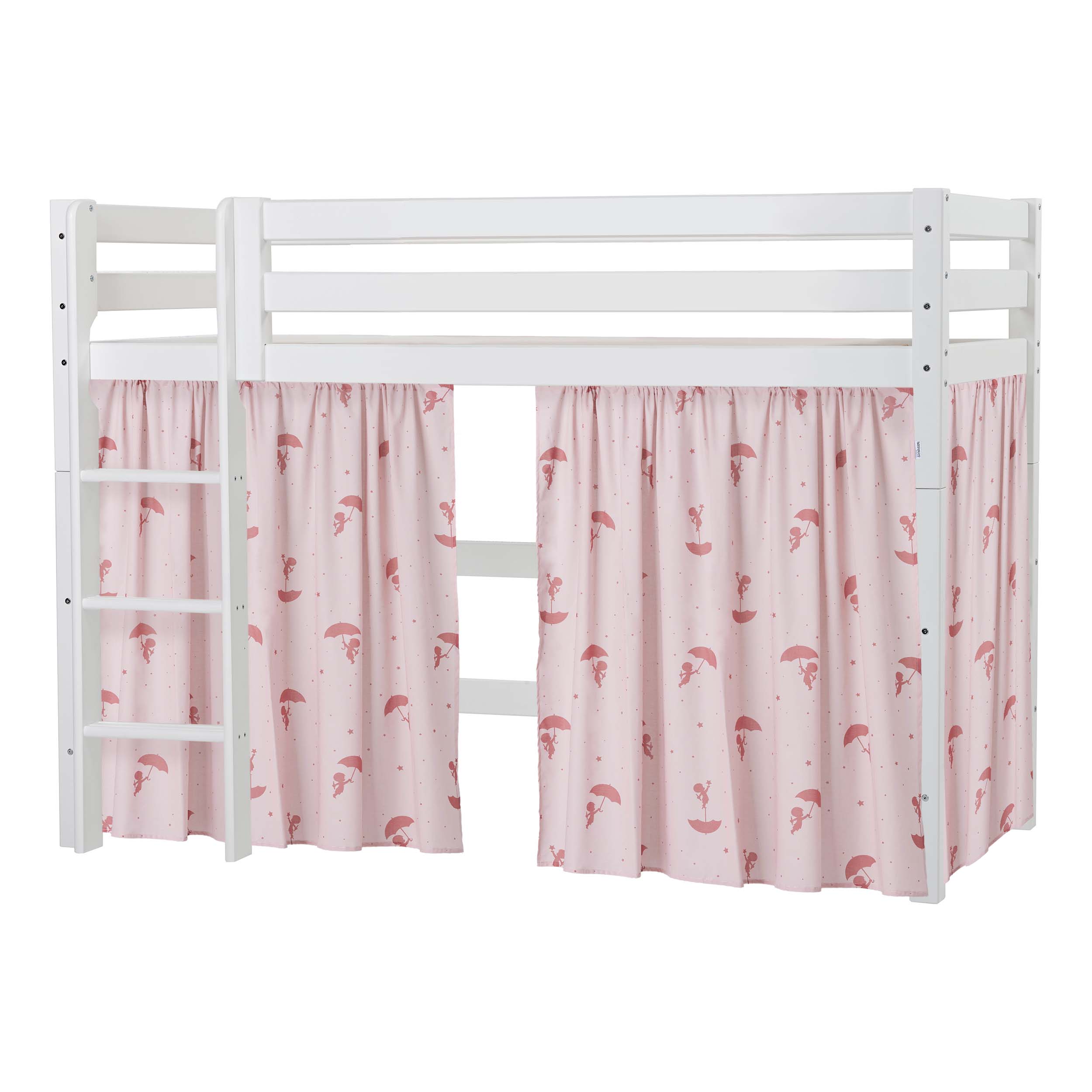 Hoppekids ECO Luxury High sleeper bed with Red Ole Lukoie Bed Curtains 