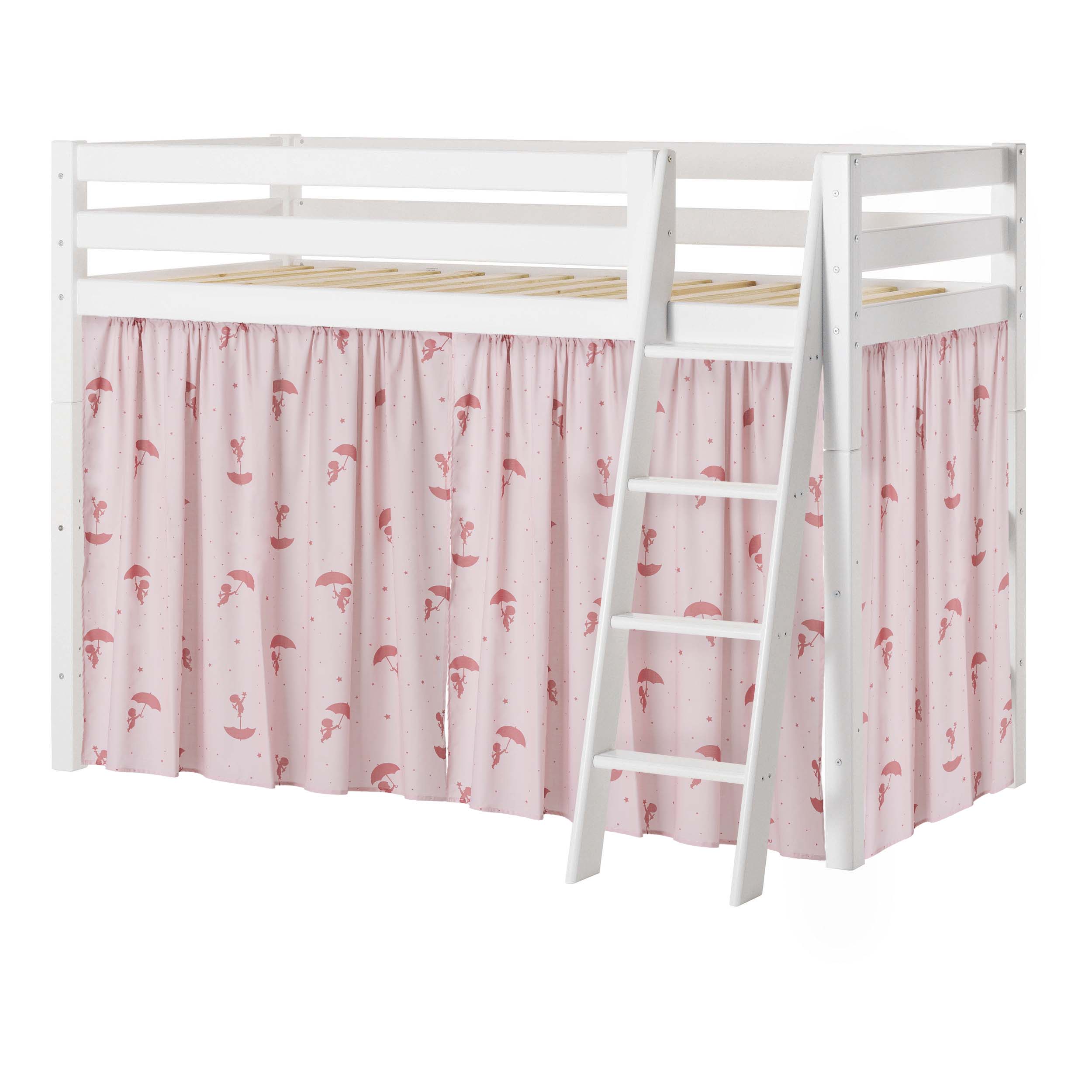 Hoppekids ECO Luxury High sleeper bed with Red Ole Lukoie Bed Curtains 