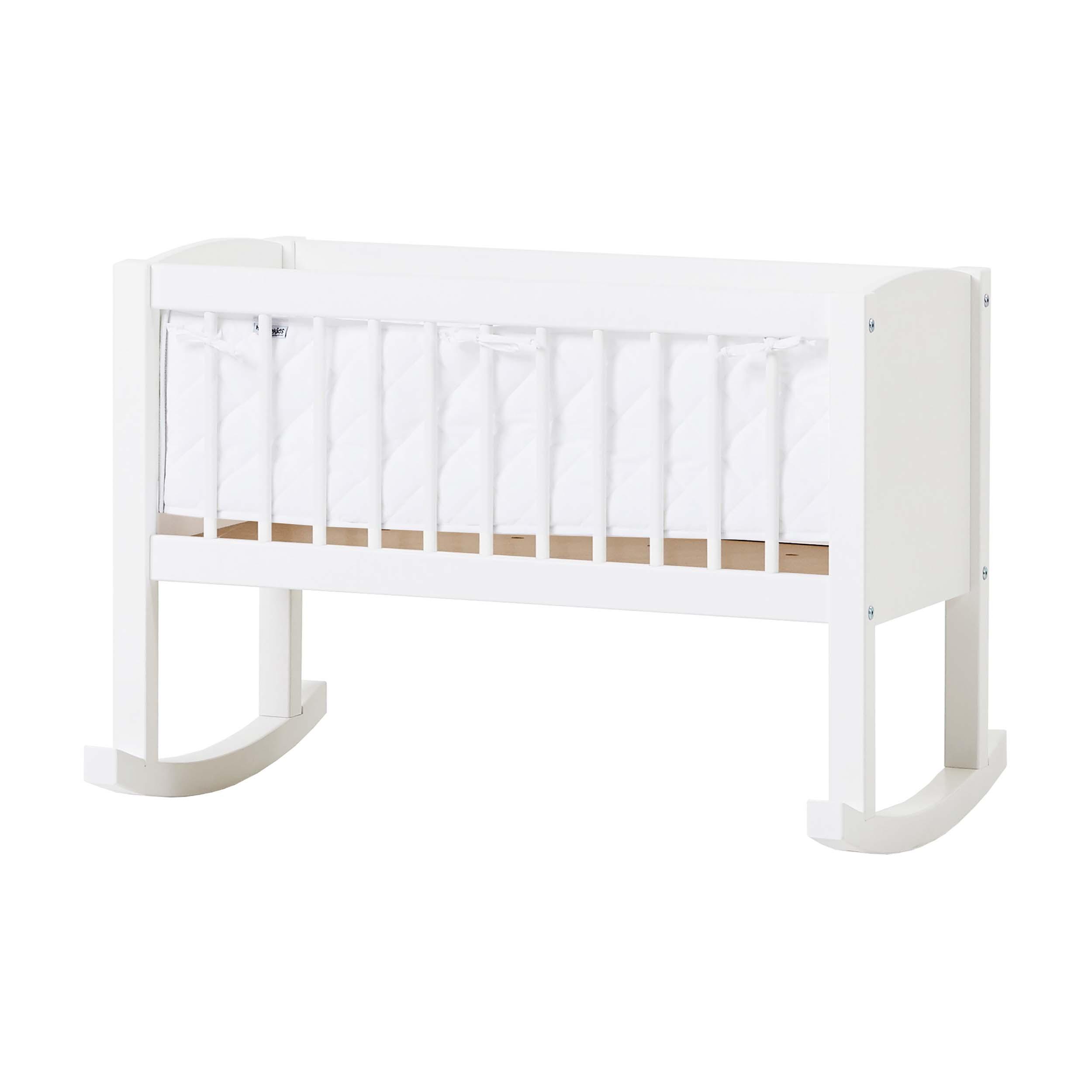 Hoppekids Bordino trapuntato per culla 40x80 cm, Bianco