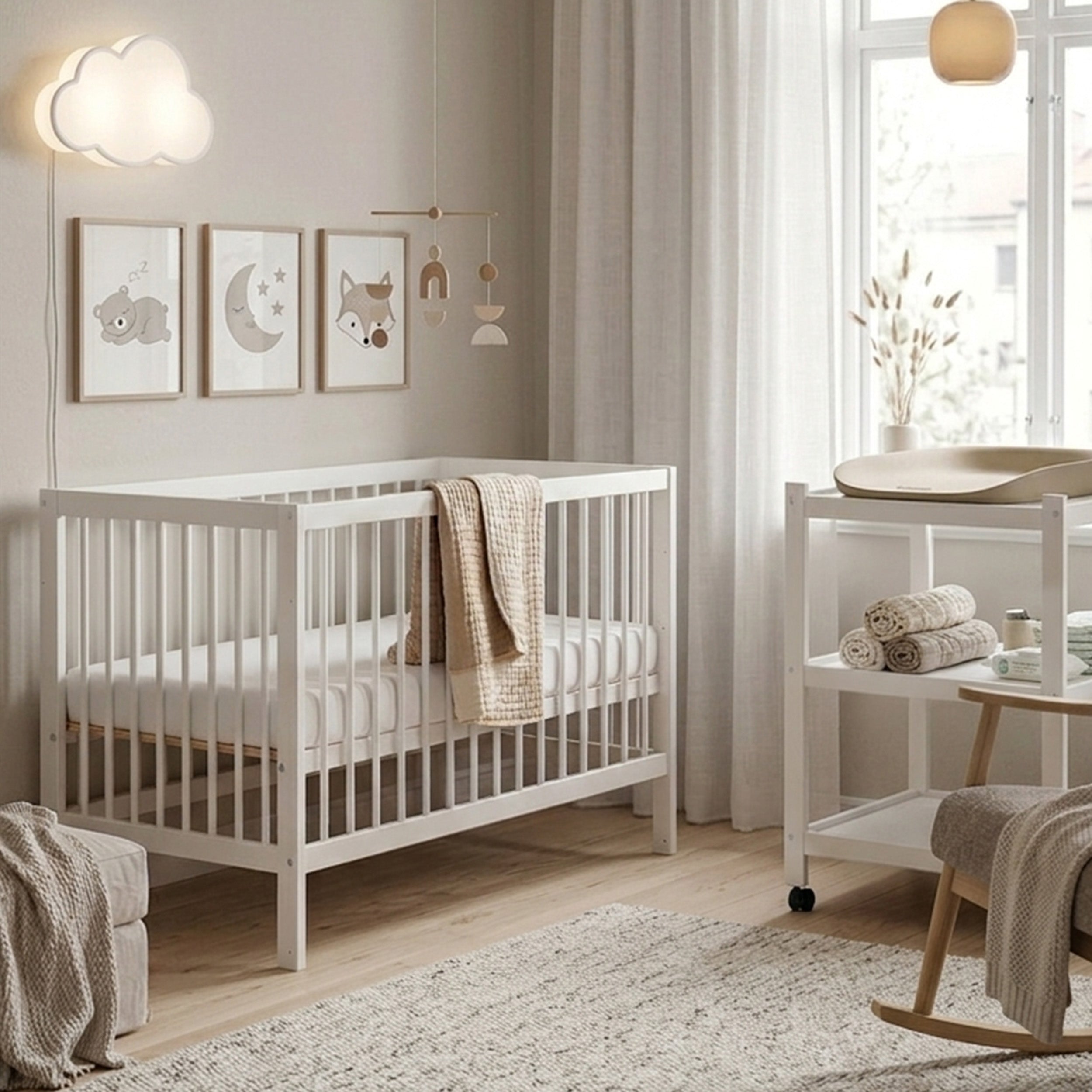 Hoppekids IDA-MARIE Babybett 60x120, IDA-MARIE Wickelstation