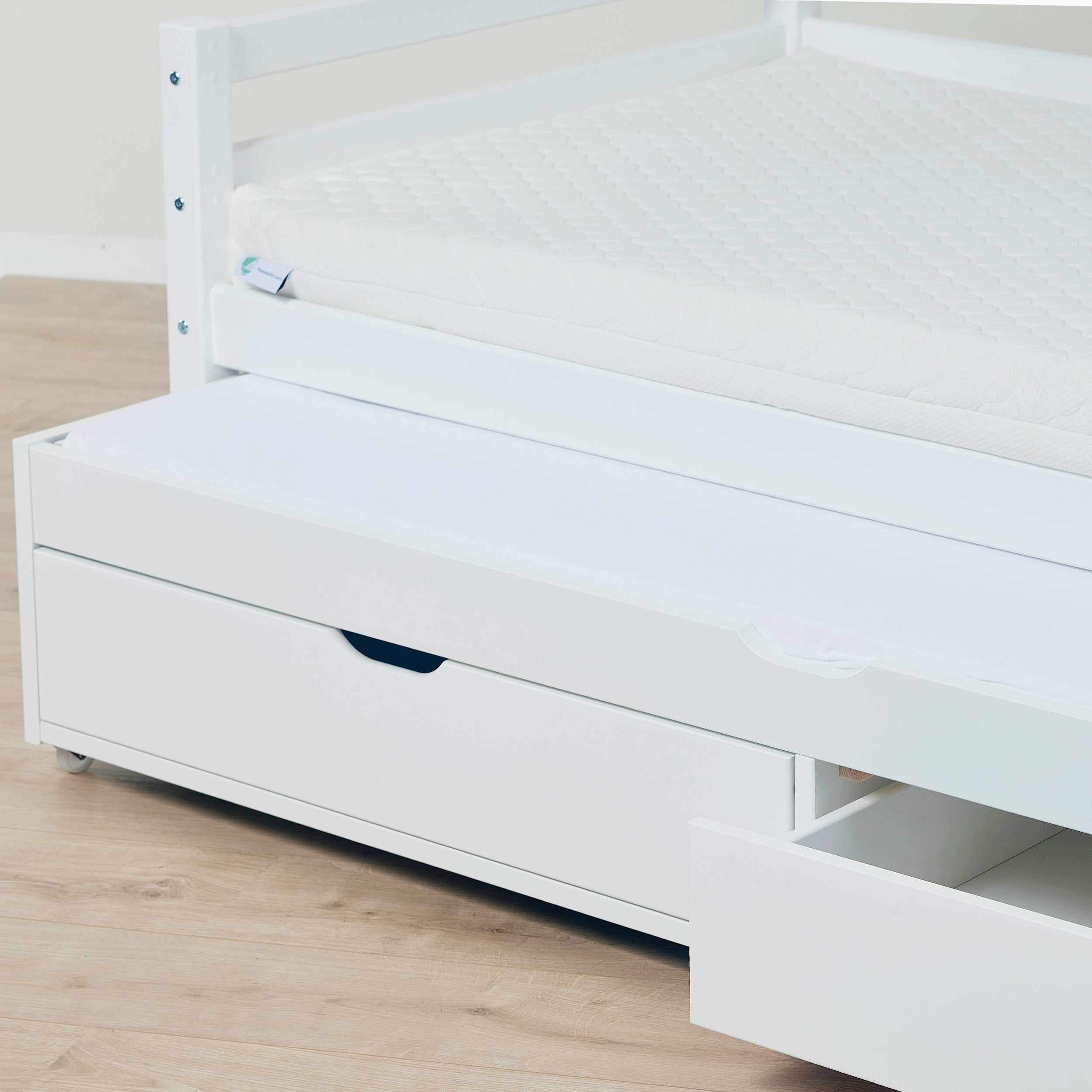 Hoppekids ECO Dream Letto singolo 90x200 con letto estraibile e cassetti 