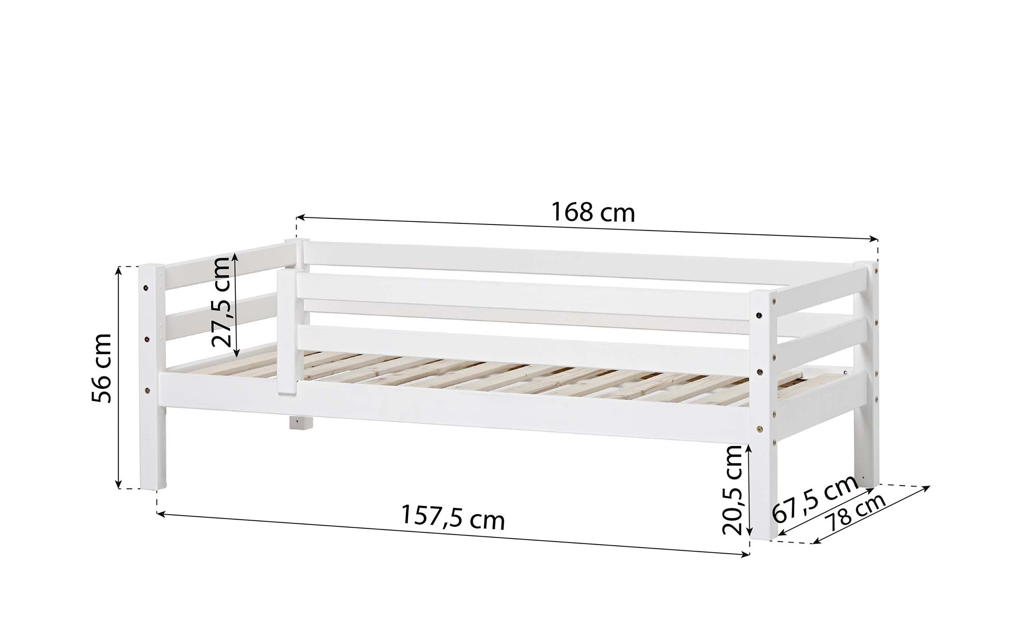 Hoppekids ECO Dream juniorseng 70x160 cm med skuffer & sengehest