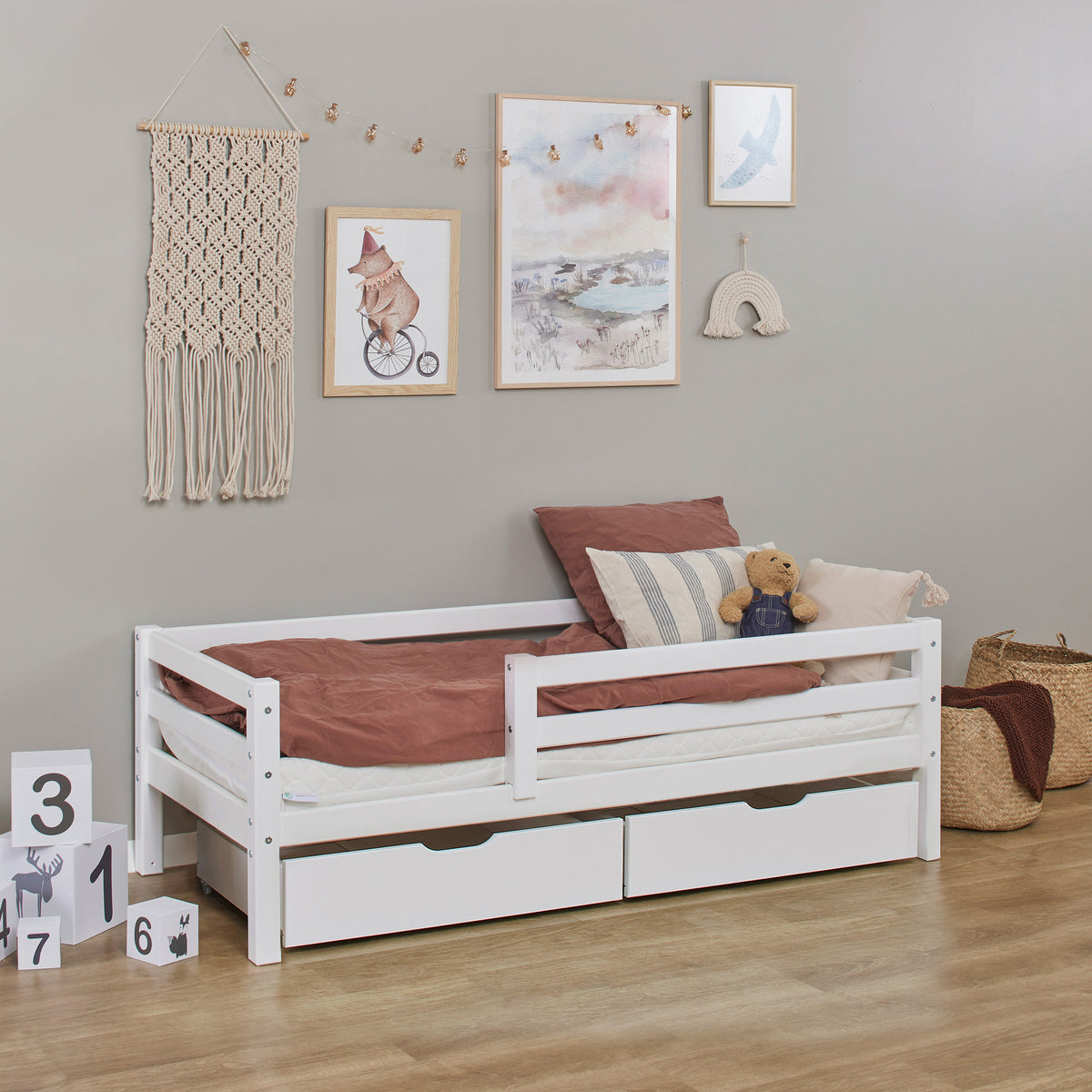 Hoppekids ECO Dream juniorseng 70x160 cm med skuffer & sengehest