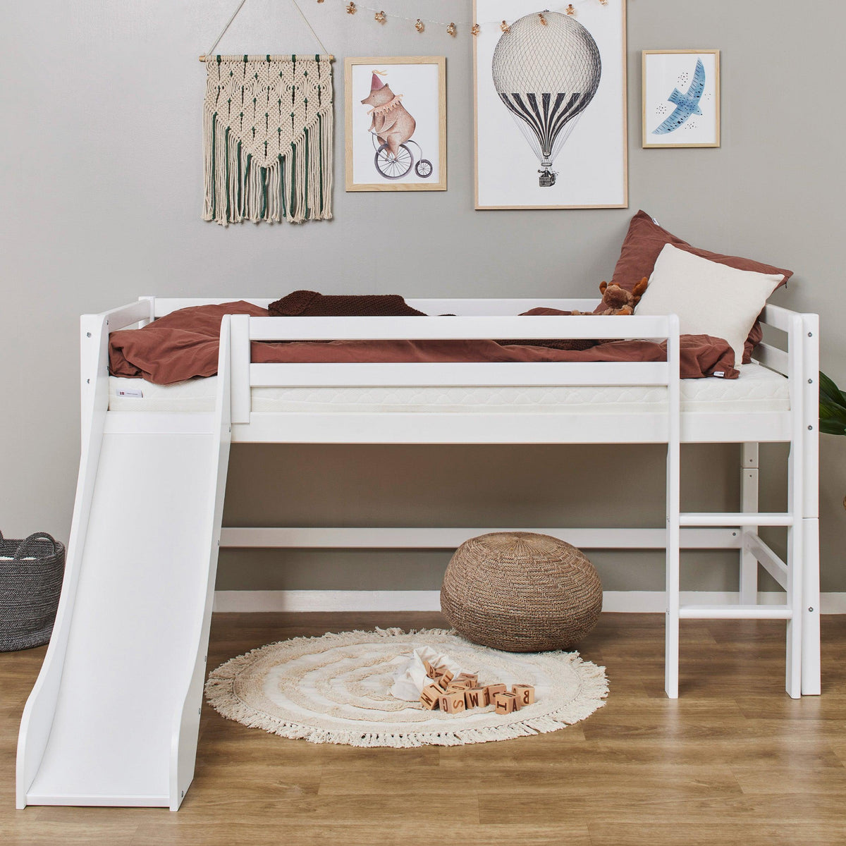 Mid-high Bed with Slide