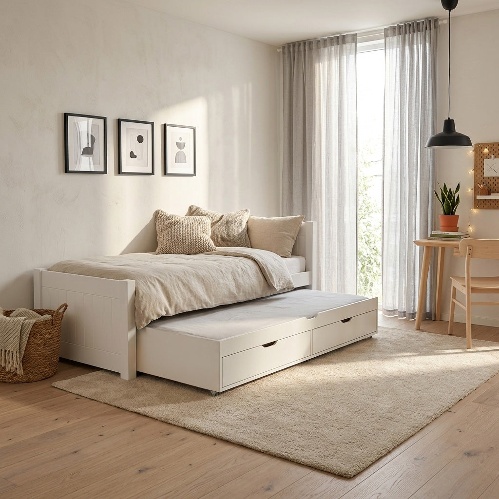 Pack de cama: NOAH DELUXE cama extraíble + 2x Colchón de espuma con funda