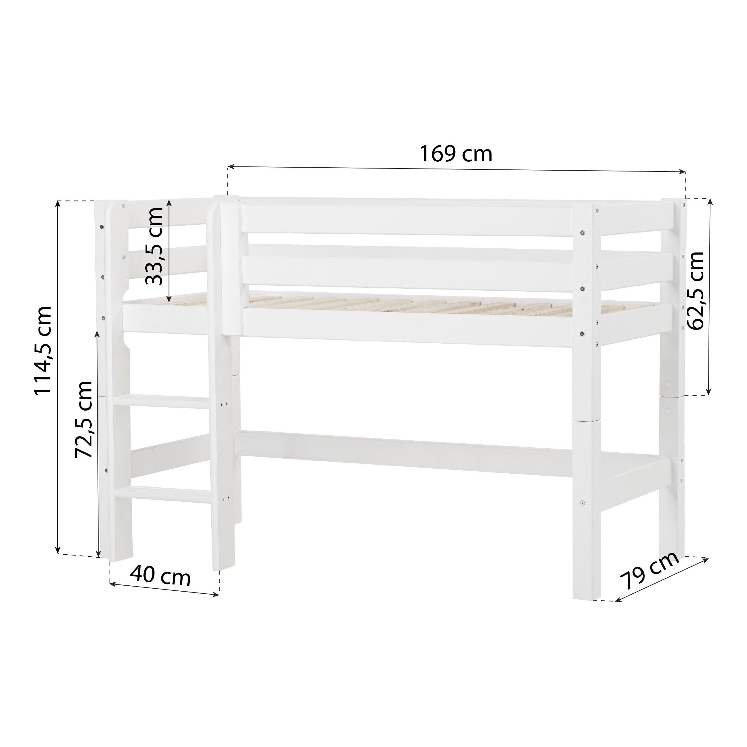 Lit Mi Hauteur, 70x160 & 90x200, échelle droite/inclinée, livraison gratuite