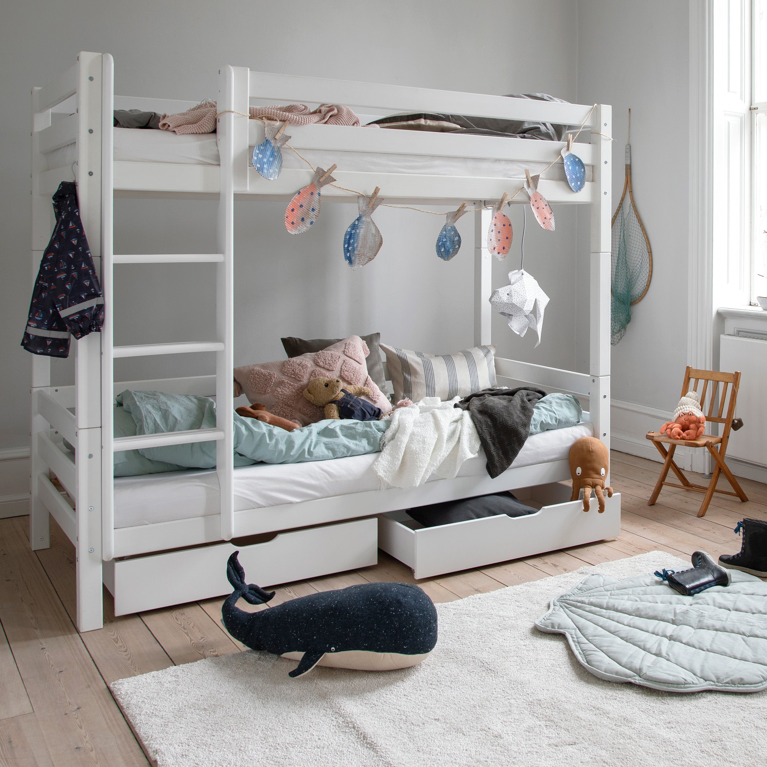 Hoppekids Childrens beds - Nordic Swan Eco Label massive pinewood beds -  Modular beds - Scandinavian Design - Made in EU