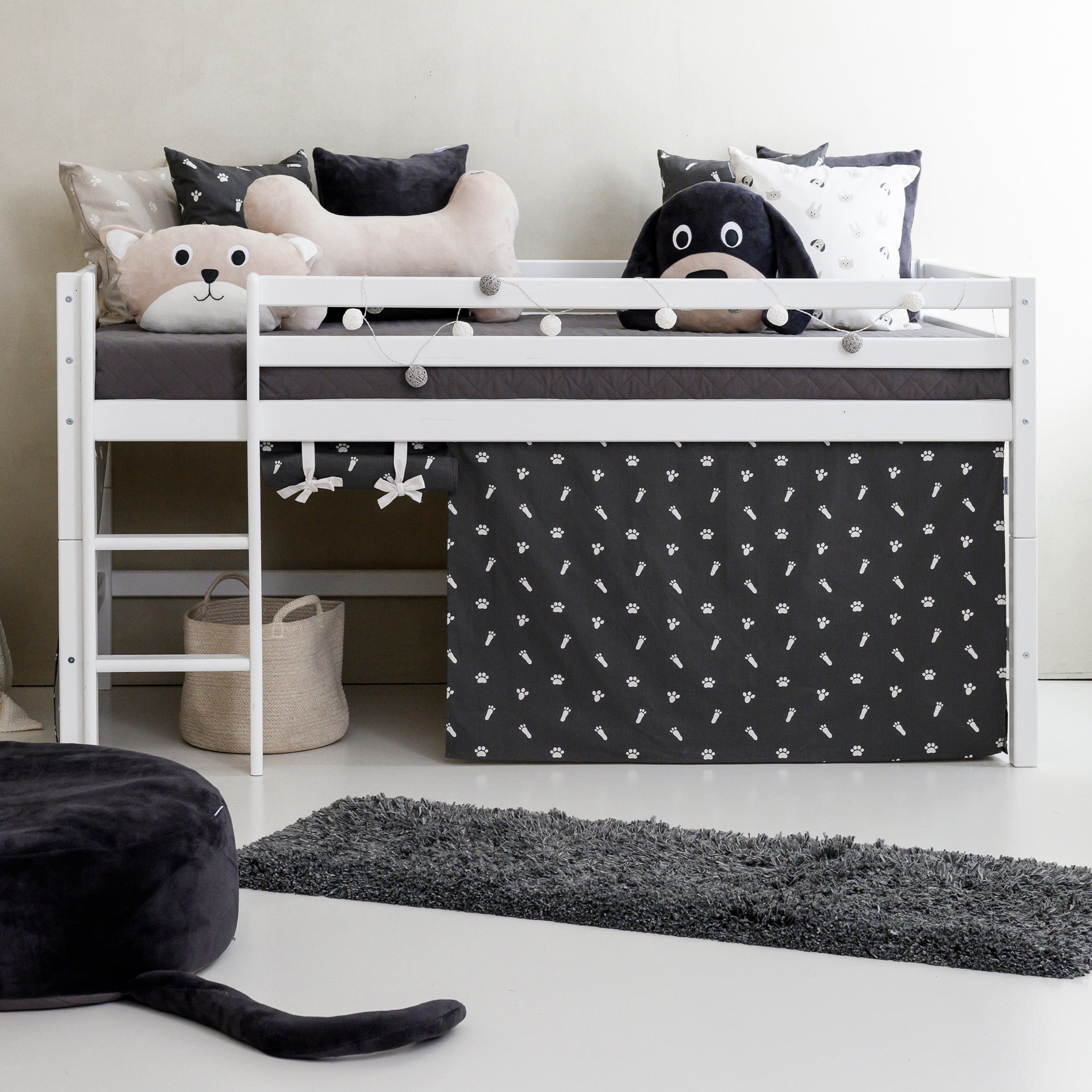 Hoppekids Pets Bed Curtain in Granite Grey