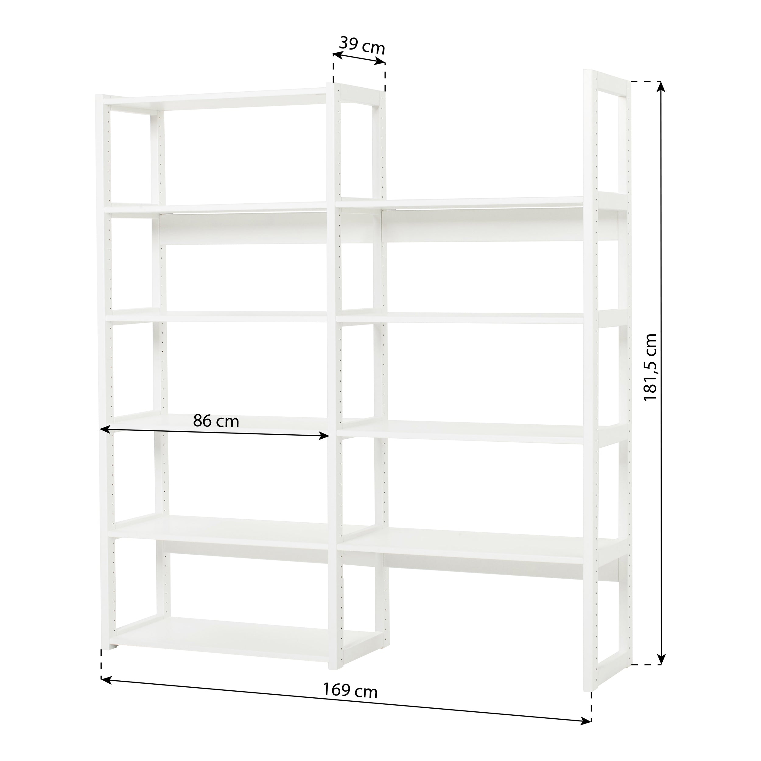 Hoppekids STOREY section with 8 shelves