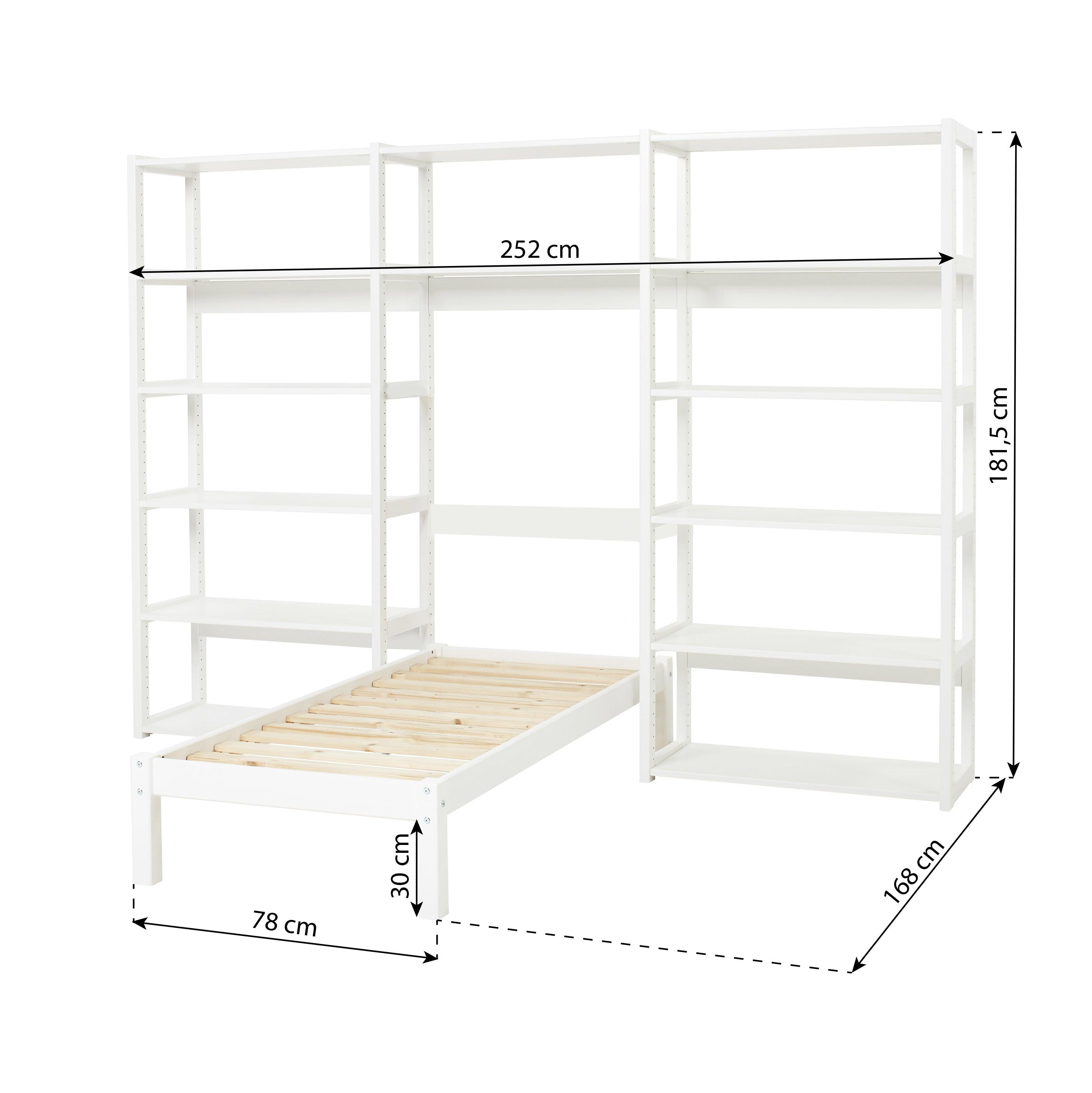 Hoppekids STOREY set med 14 hyllor och säng