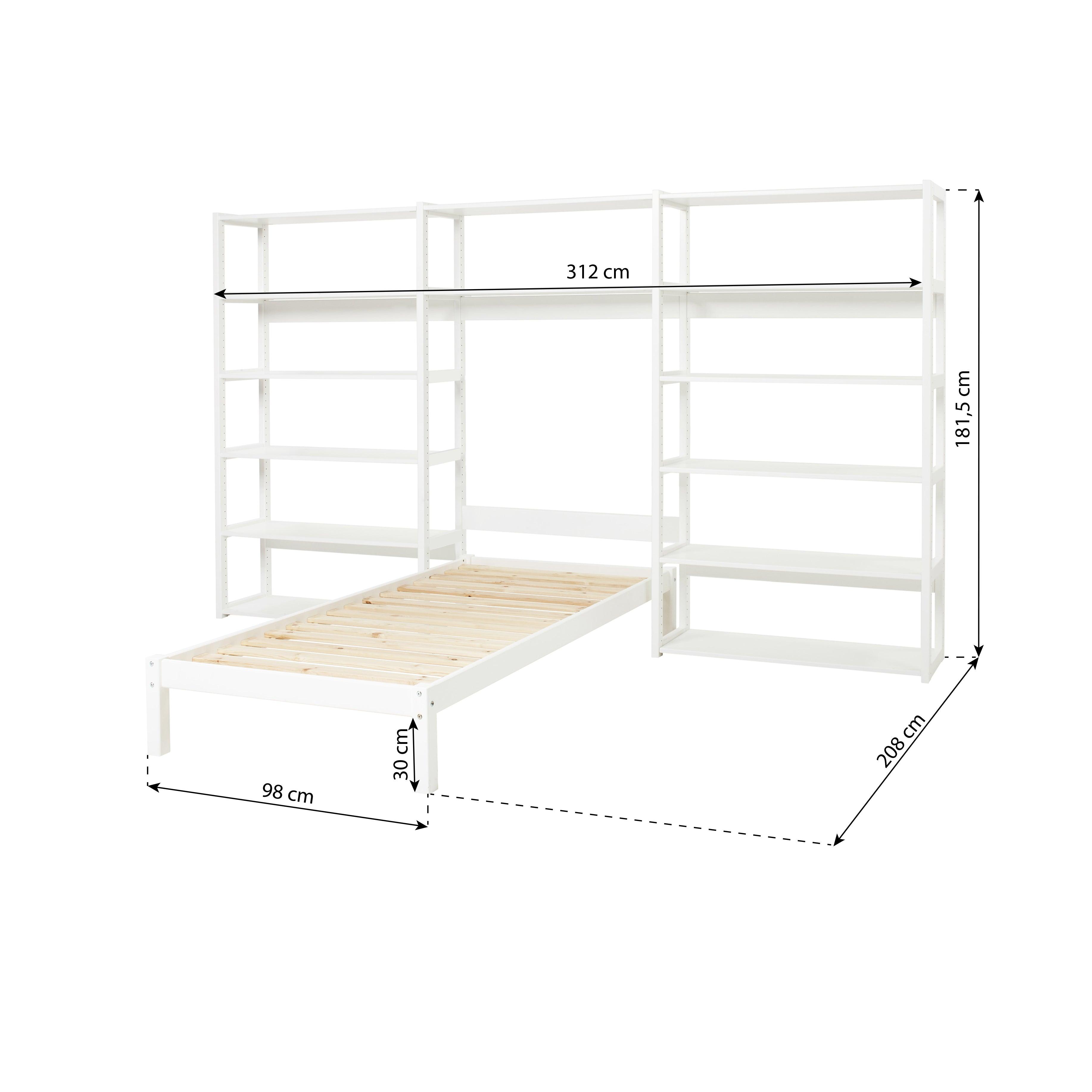 Hoppekids SET STOREY con 14 ripiani e letto