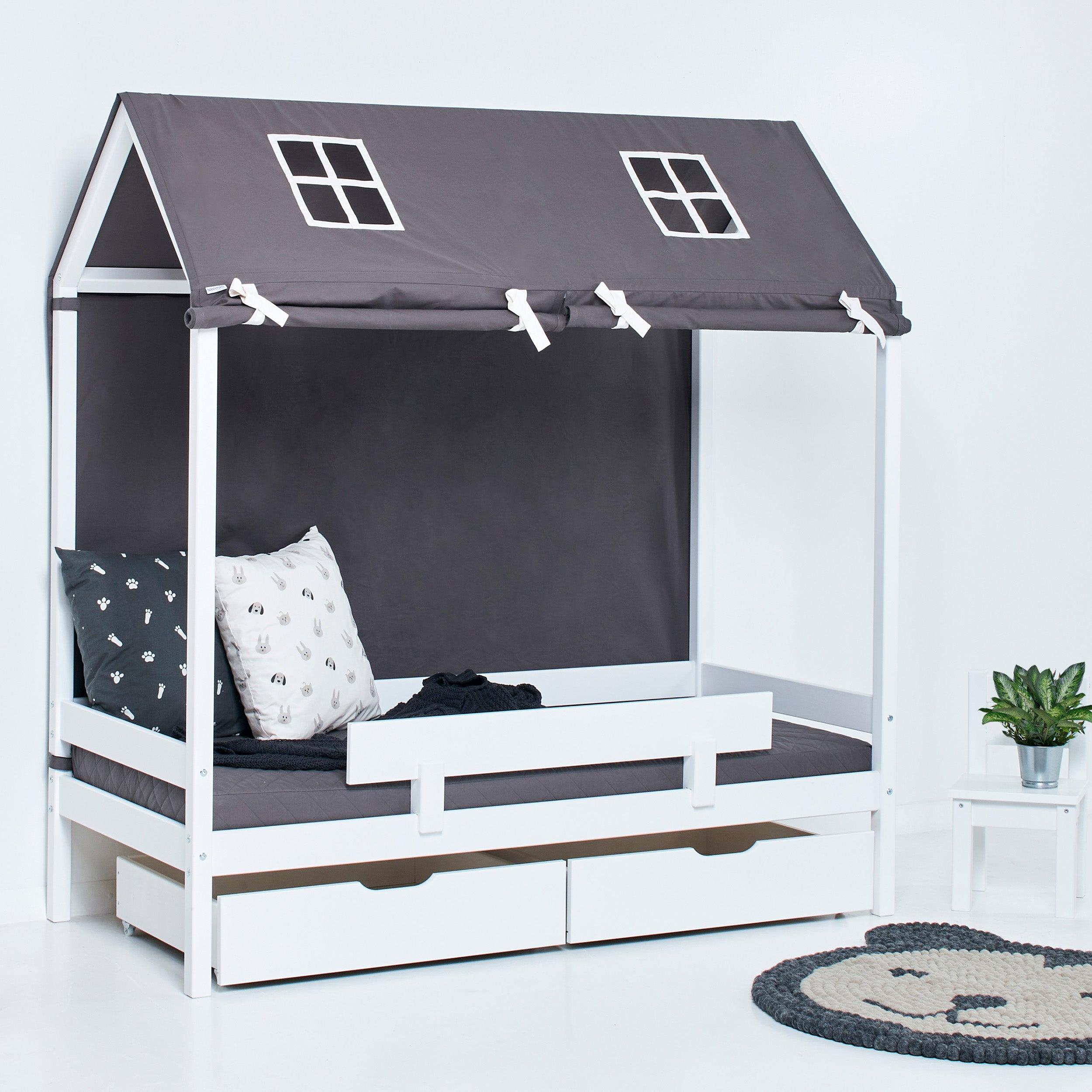 Hoppekids Pets Rideau de lit en Granite Grey pour lit cabane